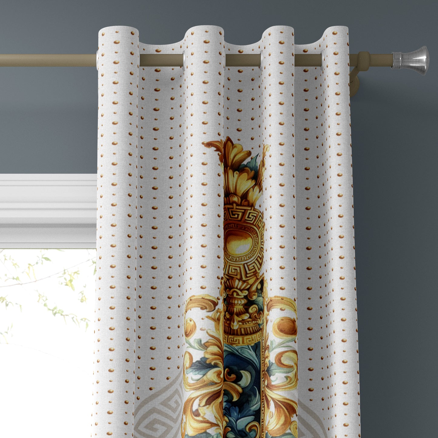 Cortinas SET 2 PIEZAS "Jili" • 20% | 50% | 80% de apagón • conjunto romántico de diseño marino