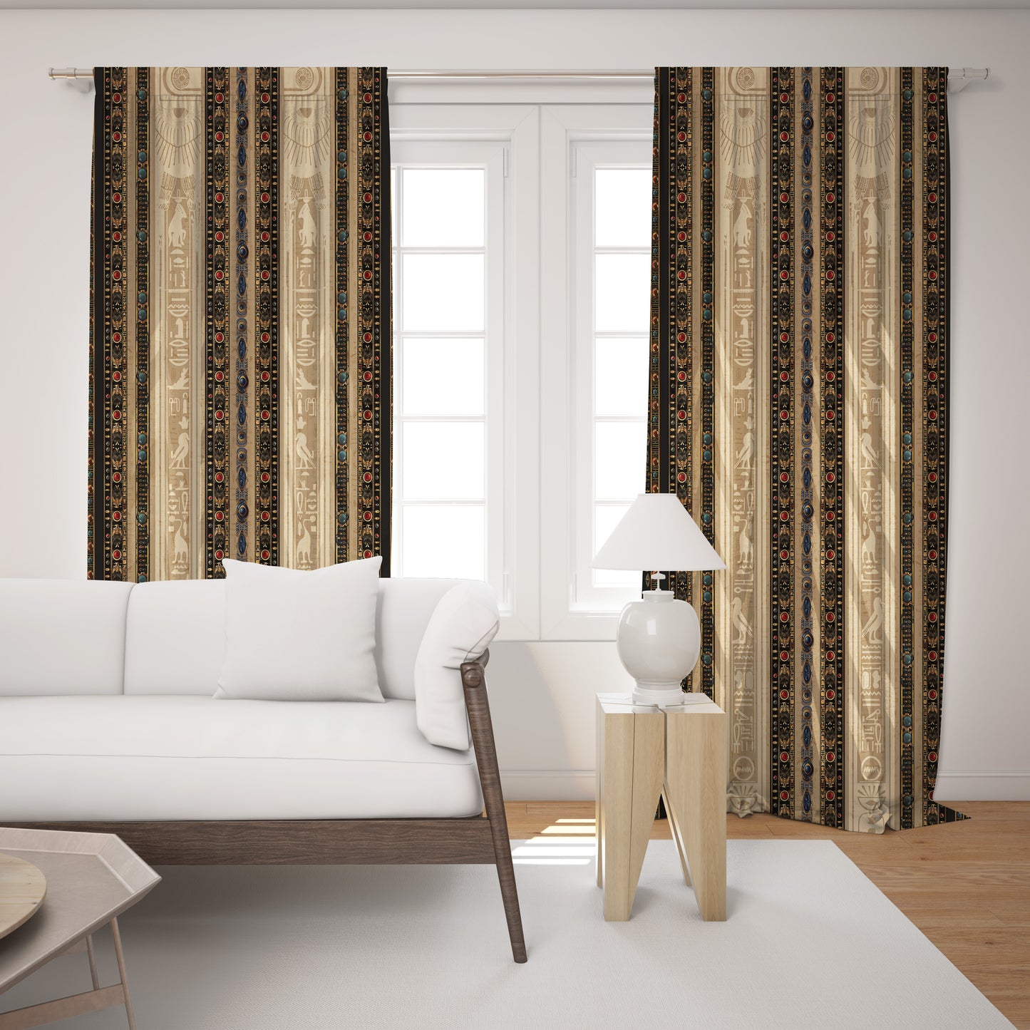 Cortinas SET 2 PIEZAS "Jili" • 20% | 50% | 80% de apagón • conjunto romántico de diseño marino
