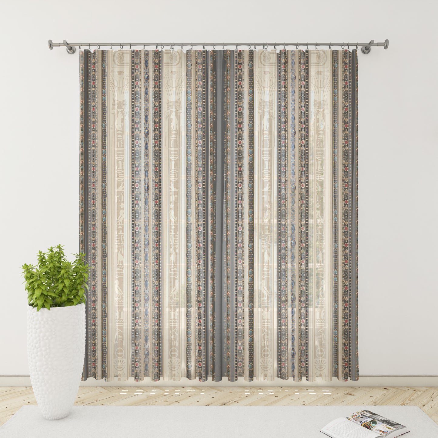 Cortinas SET 2 PIEZAS "Jili" • 20% | 50% | 80% de apagón • conjunto romántico de diseño marino