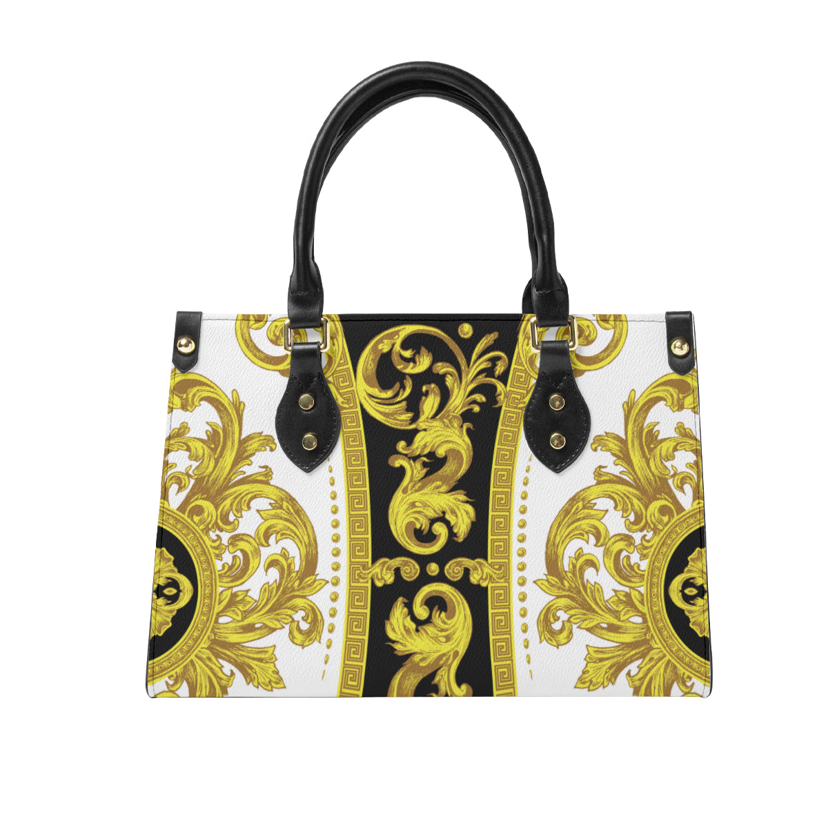 Bolso de mano para mujer con diseño barroco, pintura artística original, tejido de piel sintética