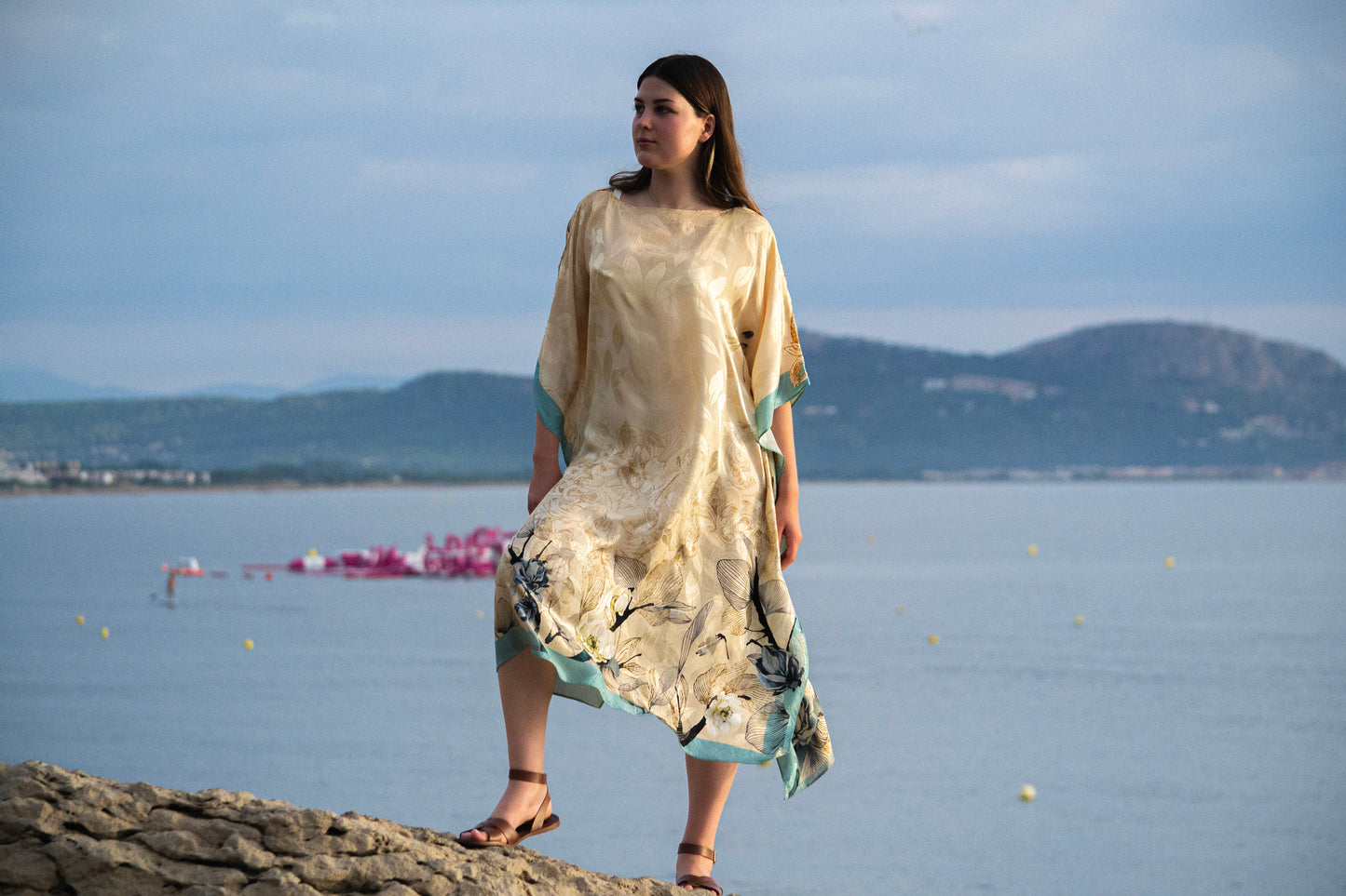 100% Grade 6A Mulberry Silk • Dragonfly Silk Kaftan