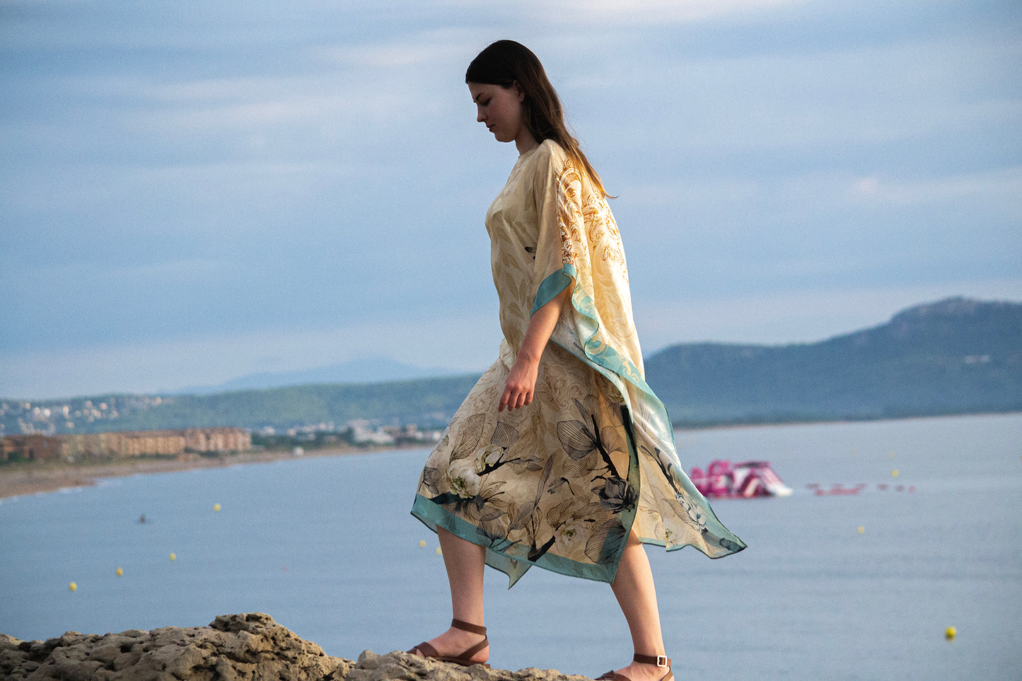 100% Grade 6A Mulberry Silk • Dragonfly Silk Kaftan