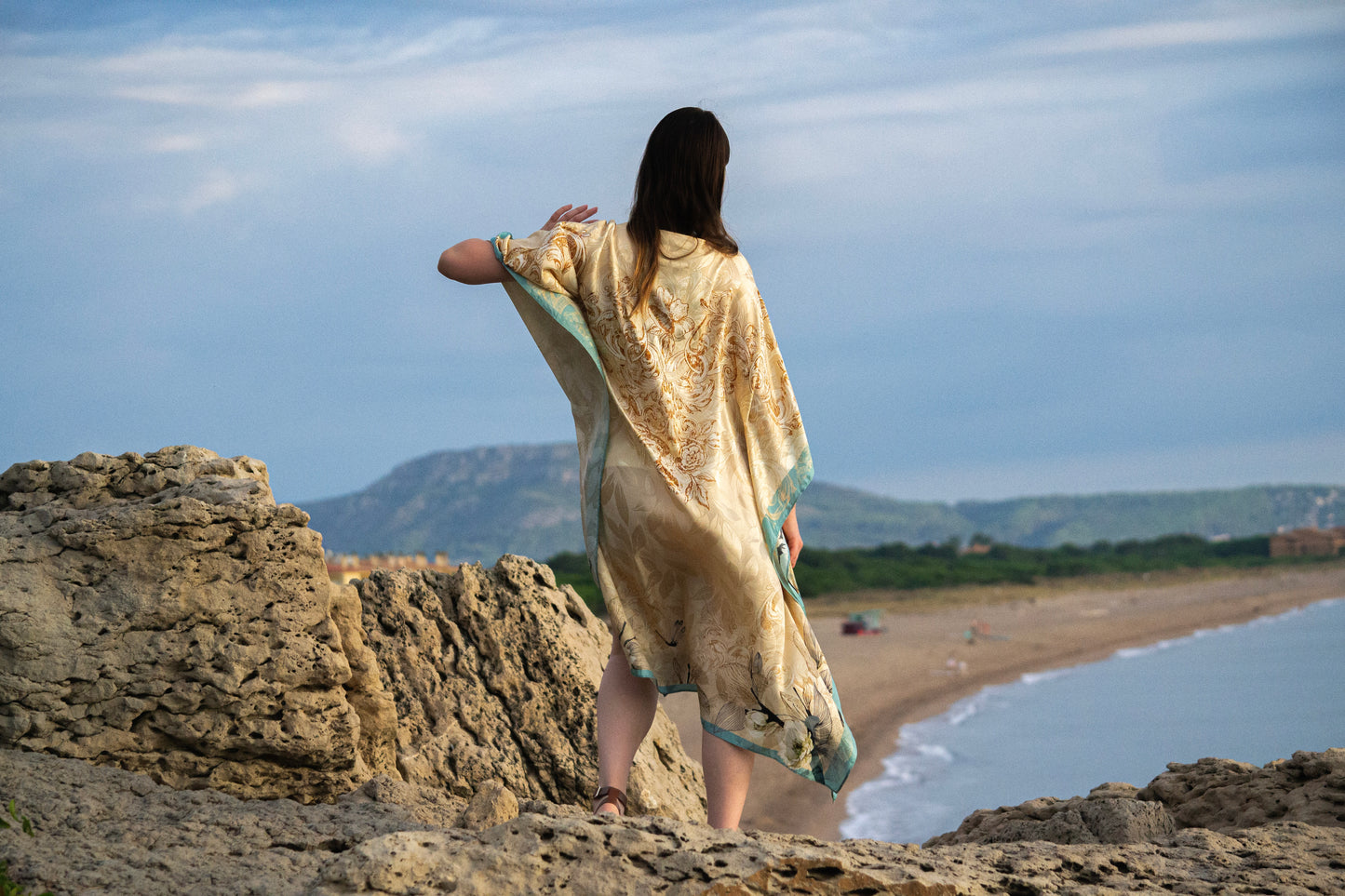 100% Grade 6A Mulberry Silk • Dragonfly Silk Kaftan