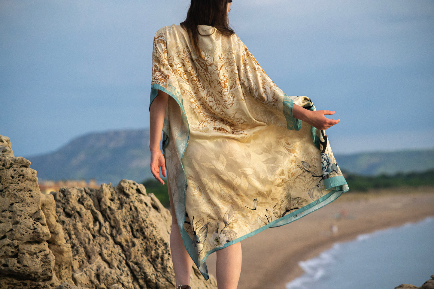 100% Grade 6A Mulberry Silk • Dragonfly Silk Kaftan