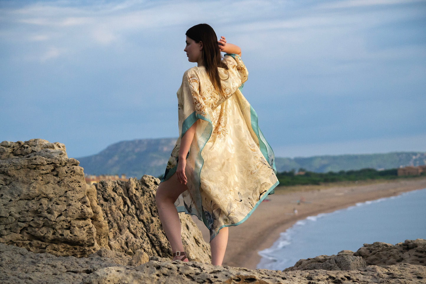 100% Grade 6A Mulberry Silk • Dragonfly Silk Kaftan