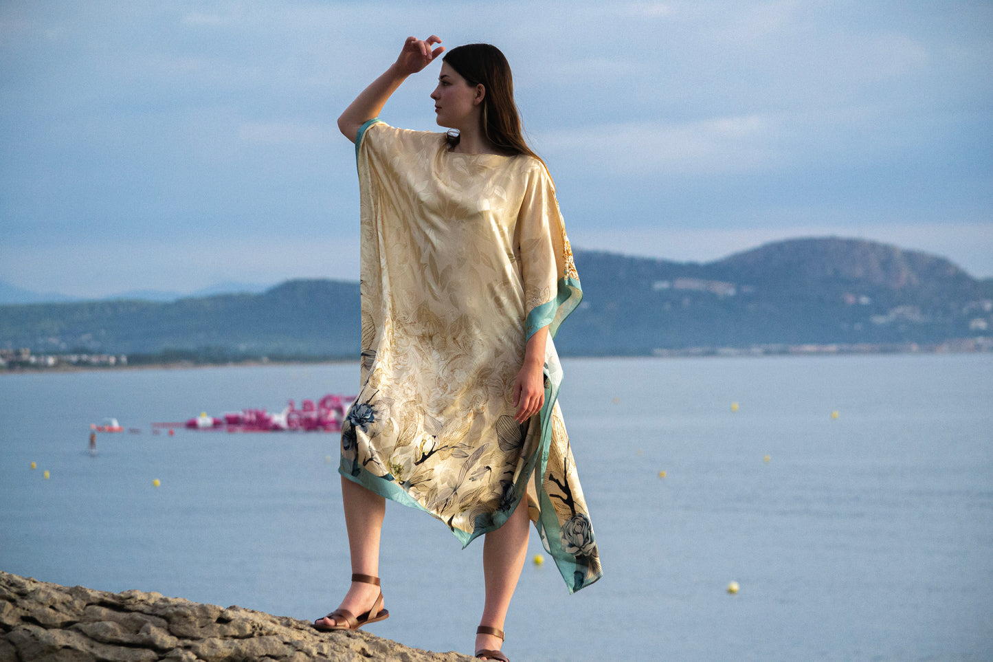 100% Grade 6A Mulberry Silk • Dragonfly Silk Kaftan