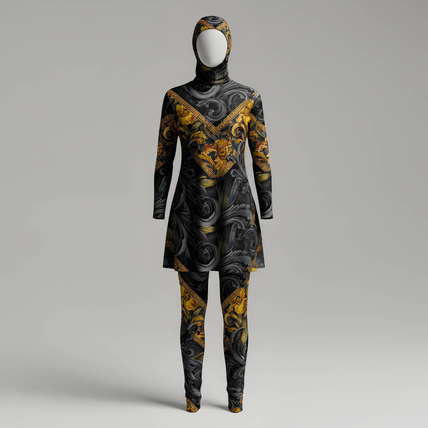 Golden Iris Geomuse — Luxury Seamless Pattern for Wallpaper, Textile & Apparel | Hand-painted Premium Design