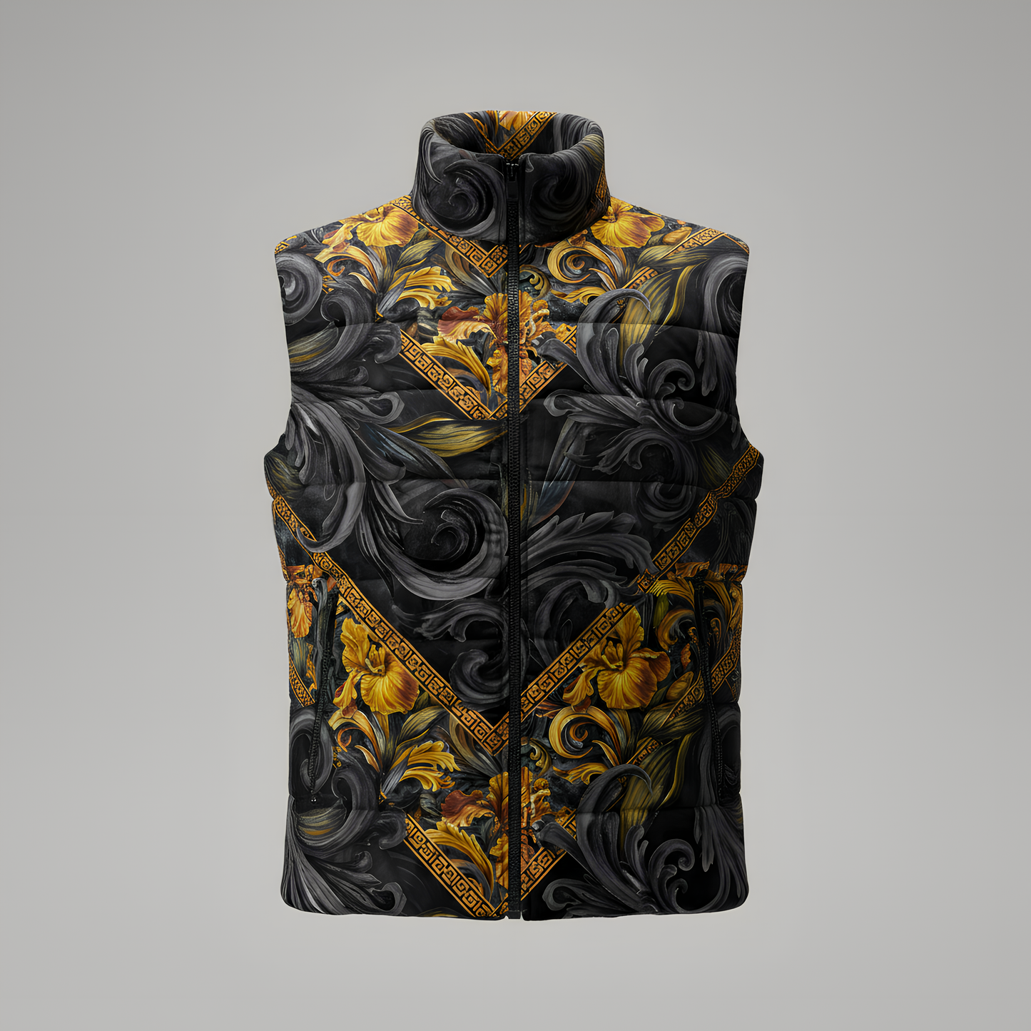 Golden Iris Geomuse — Luxury Seamless Pattern for Wallpaper, Textile & Apparel | Hand-painted Premium Design