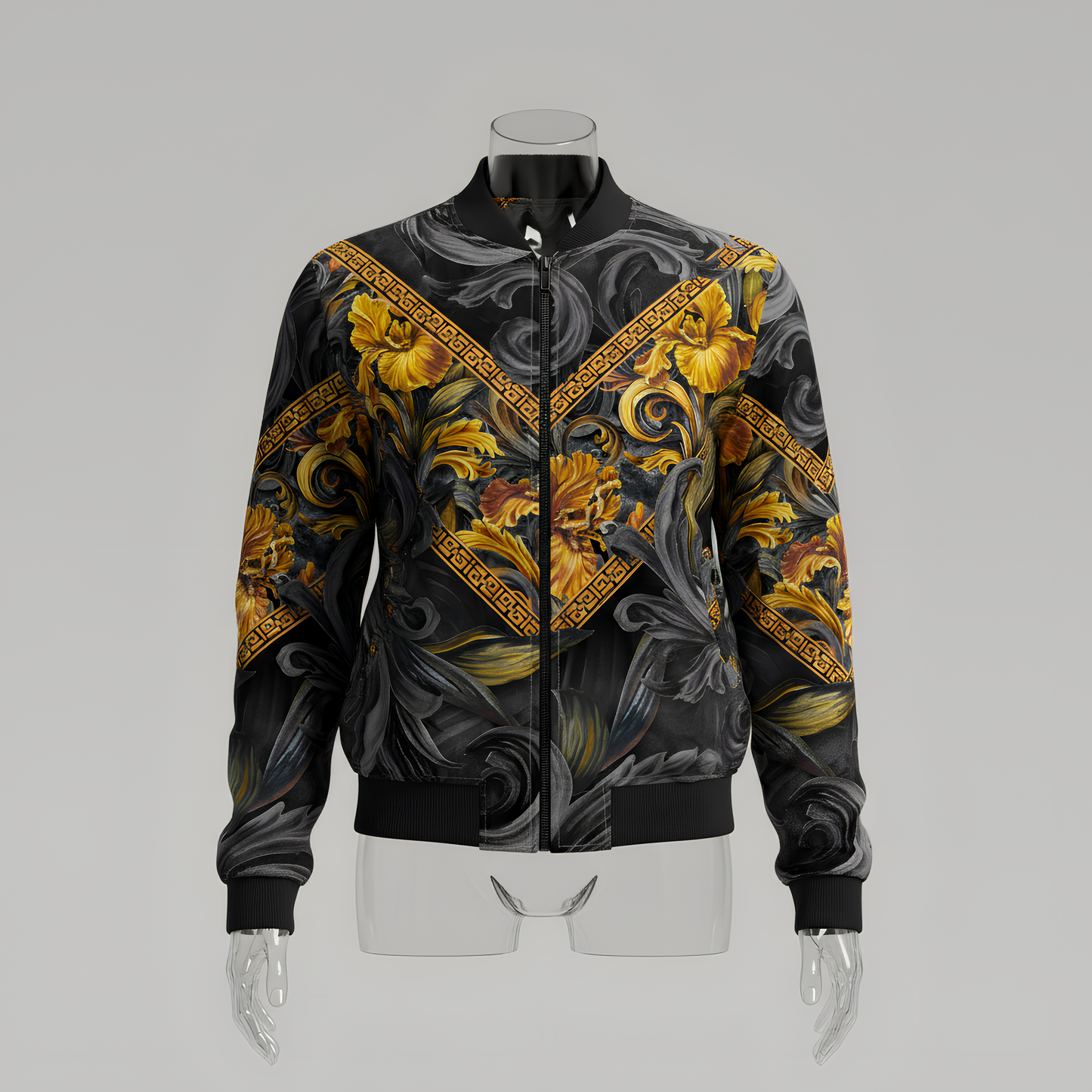 Golden Iris Geomuse — Luxury Seamless Pattern for Wallpaper, Textile & Apparel | Hand-painted Premium Design