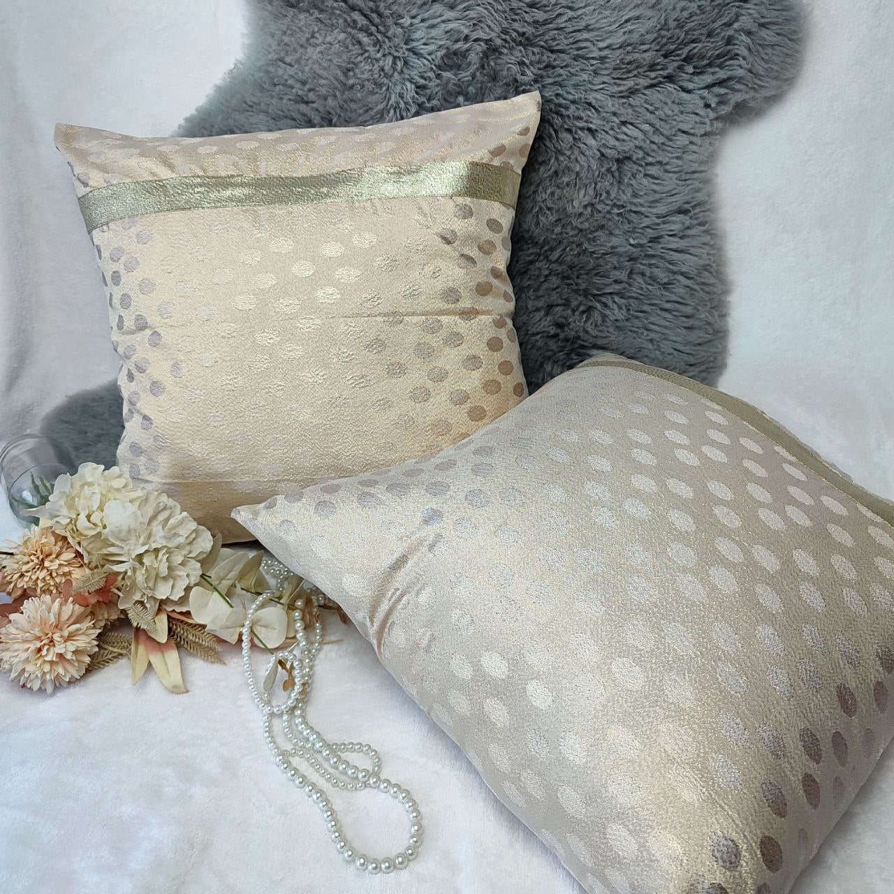 Lujoso juego de almohadas de seda artesanales: pura elegancia en 100 % seda morera, 43 x 43 cm (juego de 2)