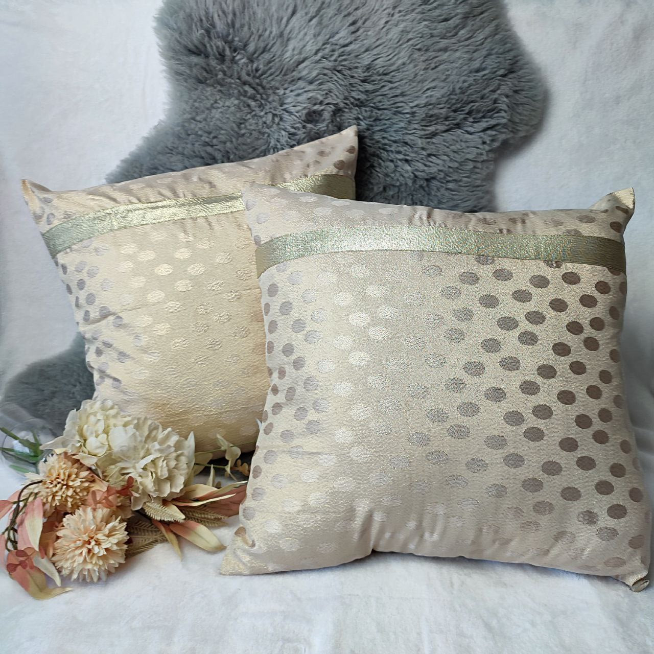Lujoso juego de almohadas de seda artesanales: pura elegancia en 100 % seda morera, 43 x 43 cm (juego de 2)