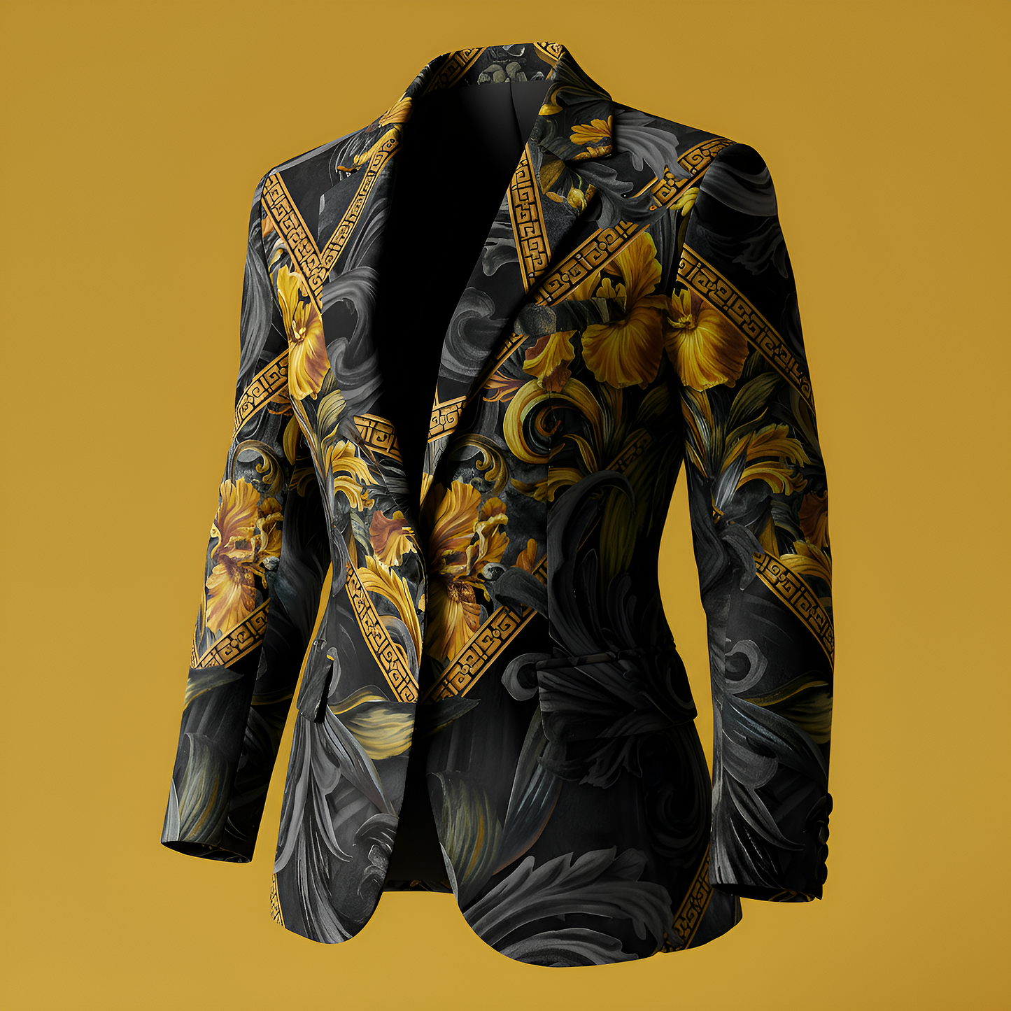 Golden Iris Geomuse — Luxury Seamless Pattern for Wallpaper, Textile & Apparel | Hand-painted Premium Design