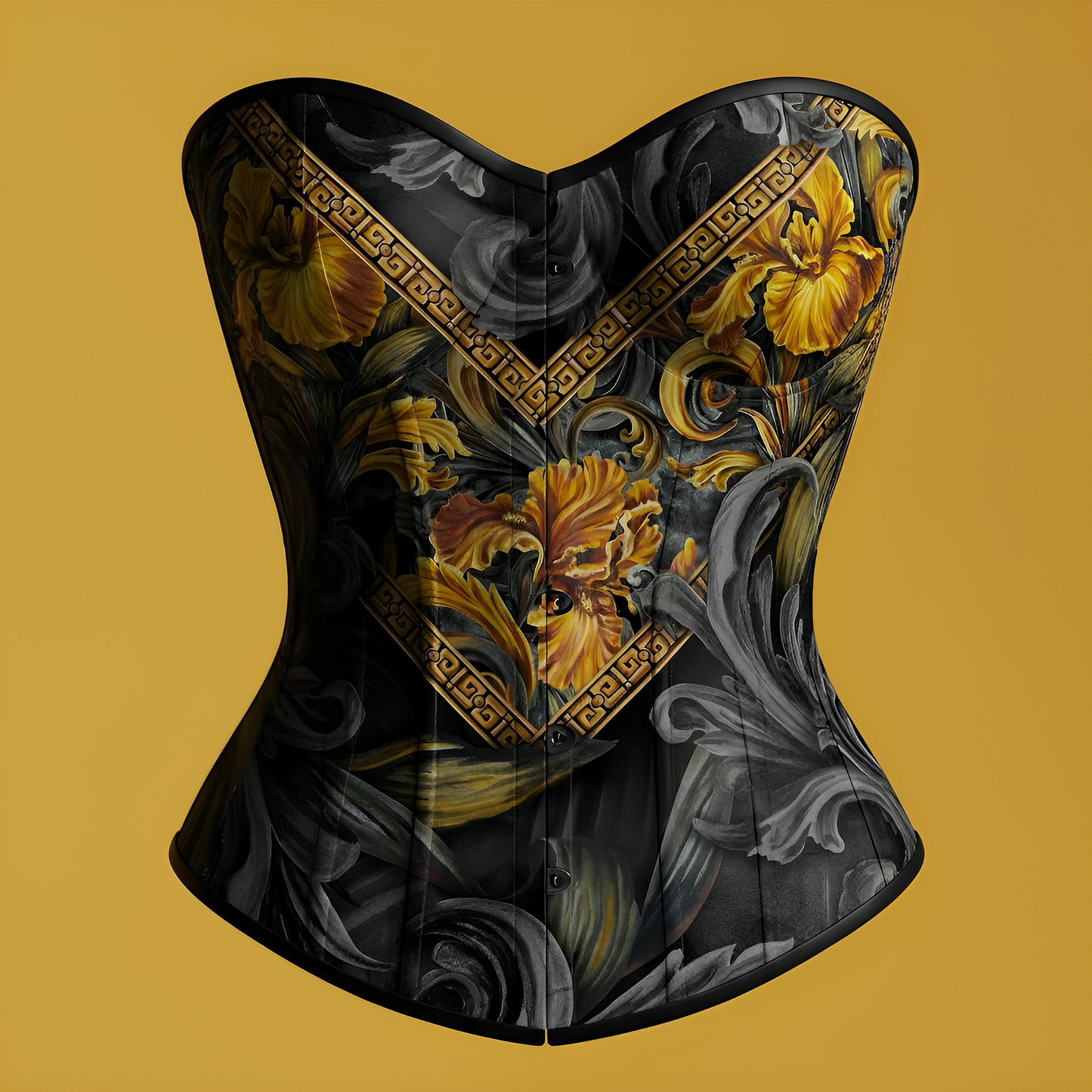 Golden Iris Geomuse — Luxury Seamless Pattern for Wallpaper, Textile & Apparel | Hand-painted Premium Design