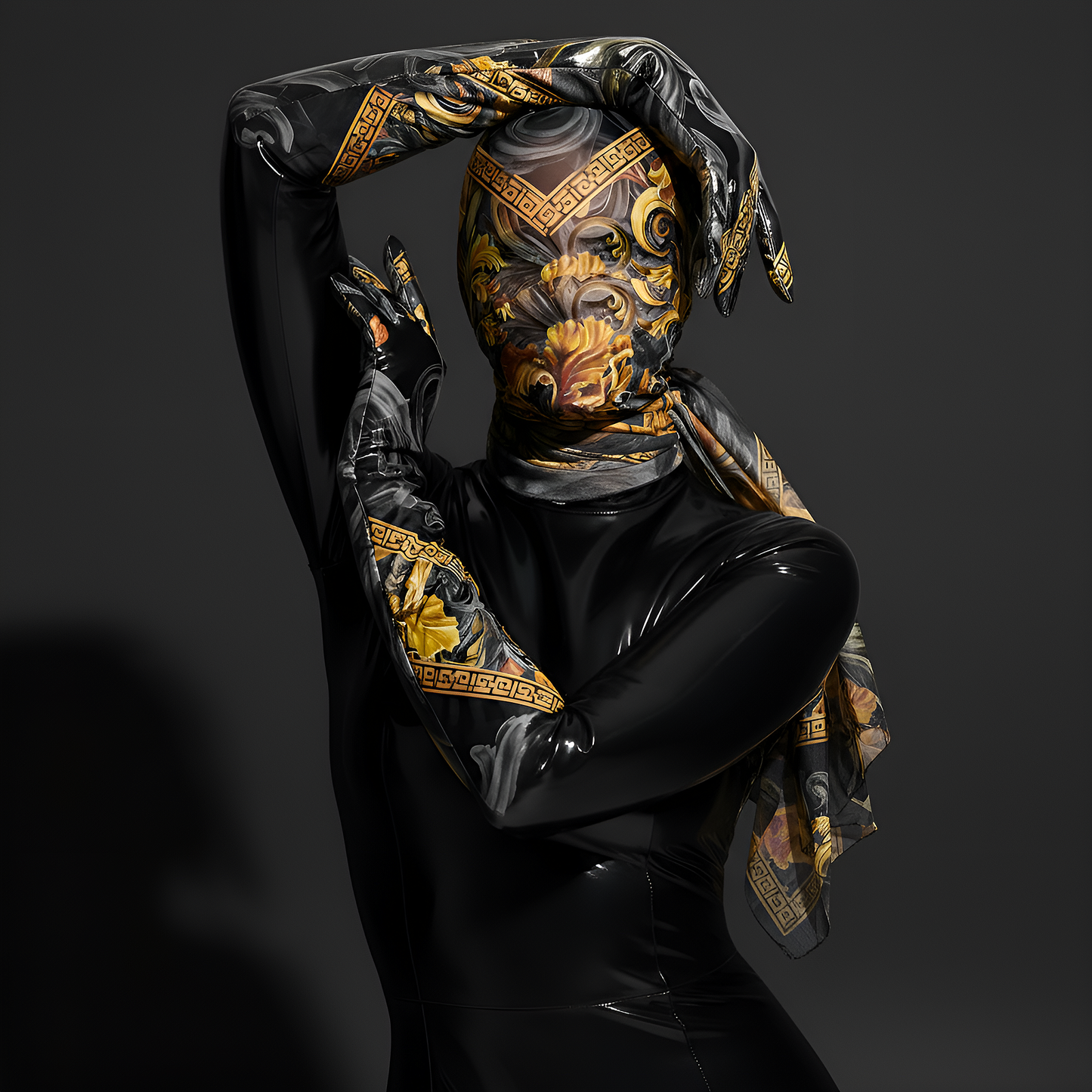 Golden Iris Geomuse — Luxury Seamless Pattern for Wallpaper, Textile & Apparel | Hand-painted Premium Design