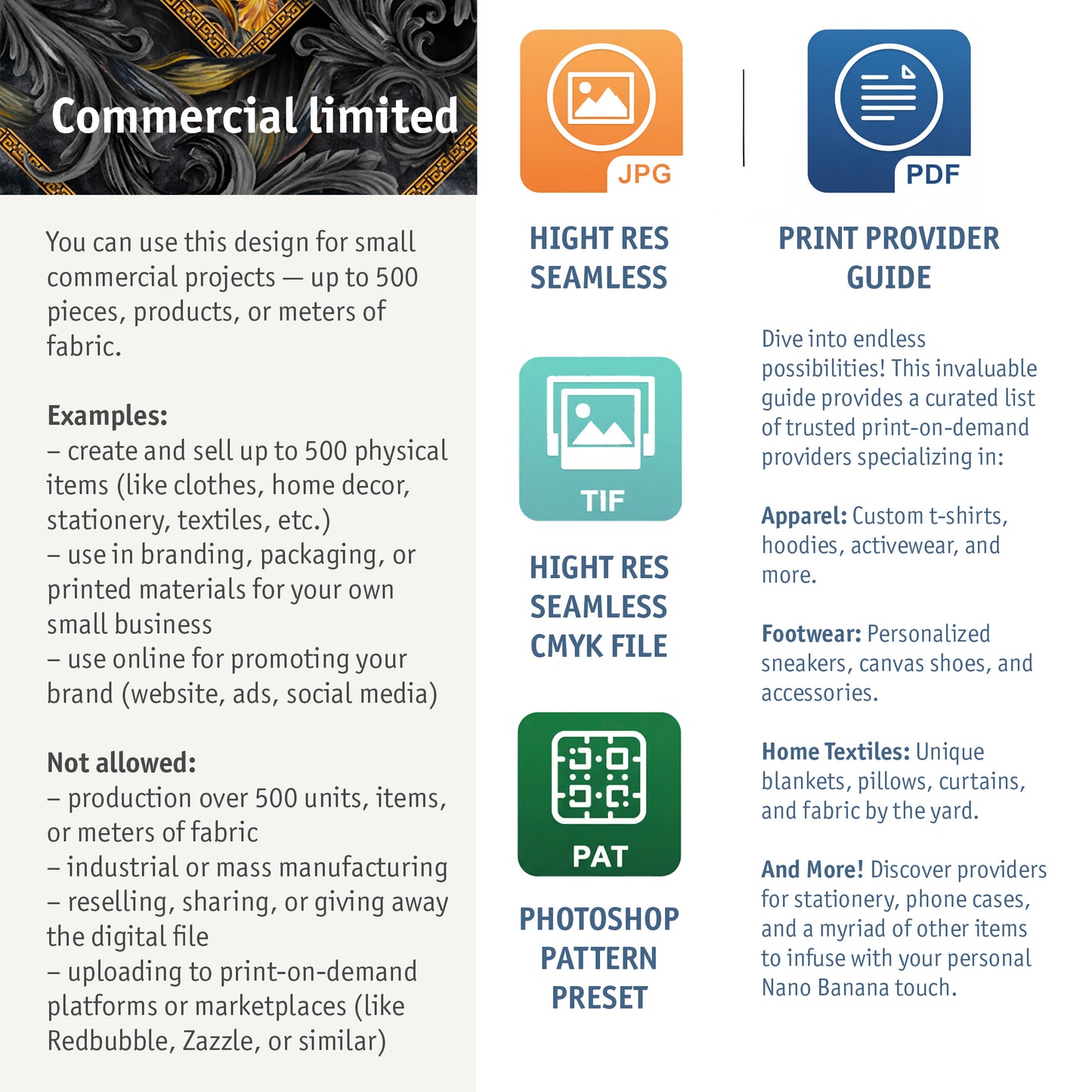 Golden Iris Elegy — Luxury Seamless Pattern for Wallpaper, Textile & Apparel | Hand-painted Premium Design