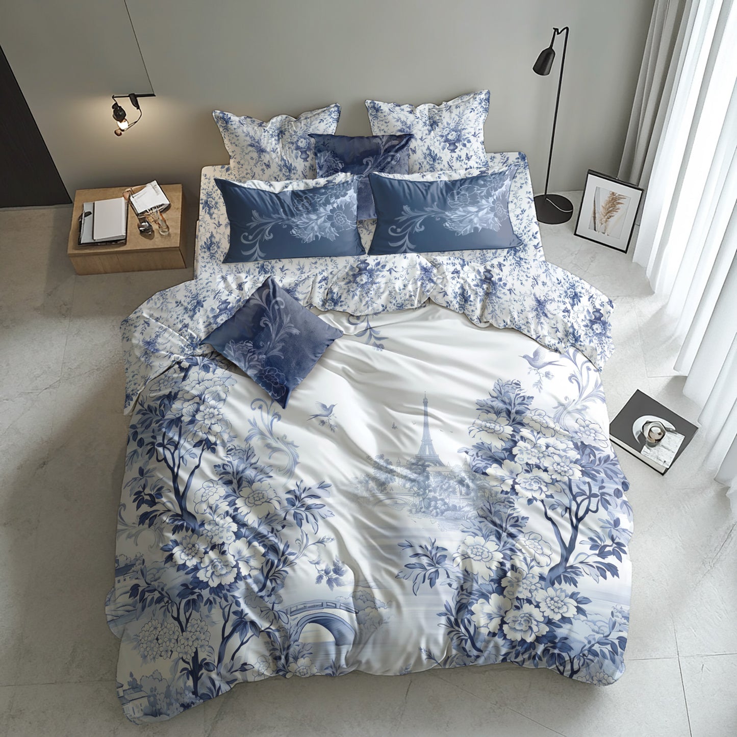 Elevate Your Bedroom: French Provence Inspired Bed Set, Personalized Design, 100% Cotton/Poly Blend, 3/4 Pieces • all sizes