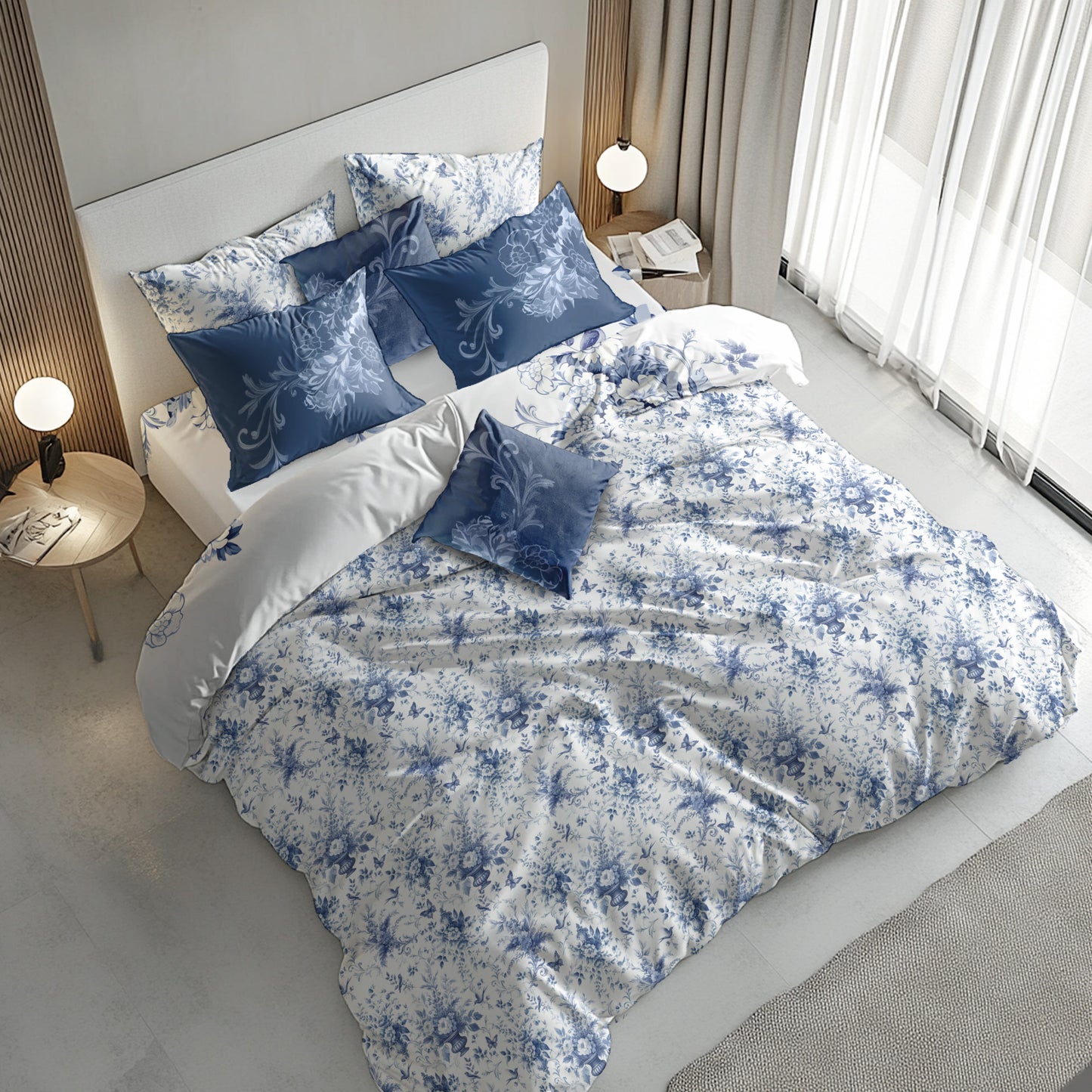 Elevate Your Bedroom: French Provence Inspired Bed Set, Personalized Design, 100% Cotton/Poly Blend, 3/4 Pieces • all sizes
