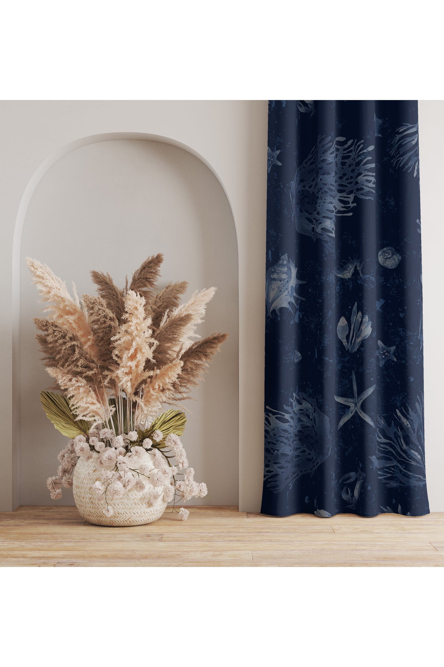 Curtains 2 PCS SET "Jili" • 20% | 50% | 80% blackout • romantic sea design set
