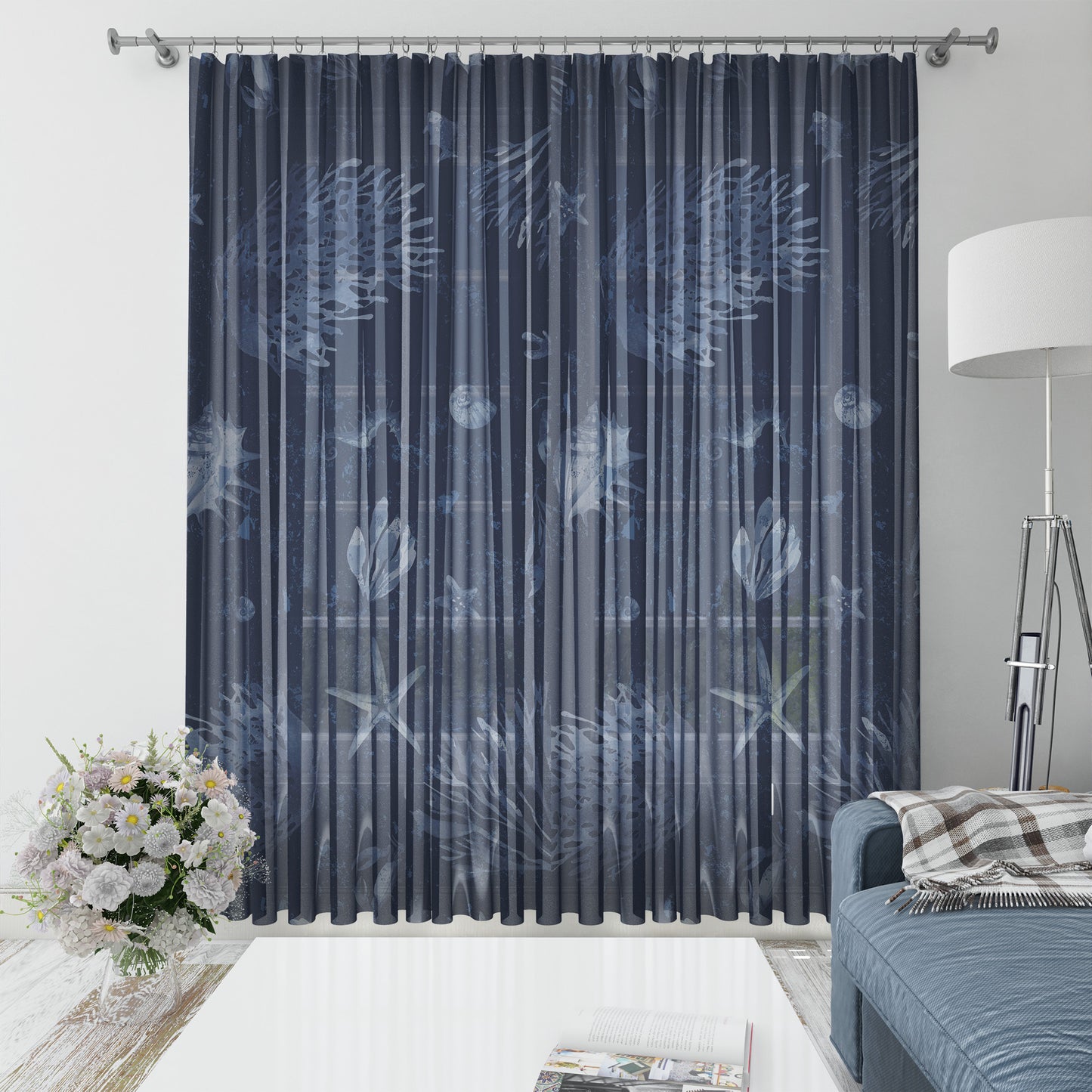 Curtains 2 PCS SET "Jili" • 20% | 50% | 80% blackout • romantic sea design set
