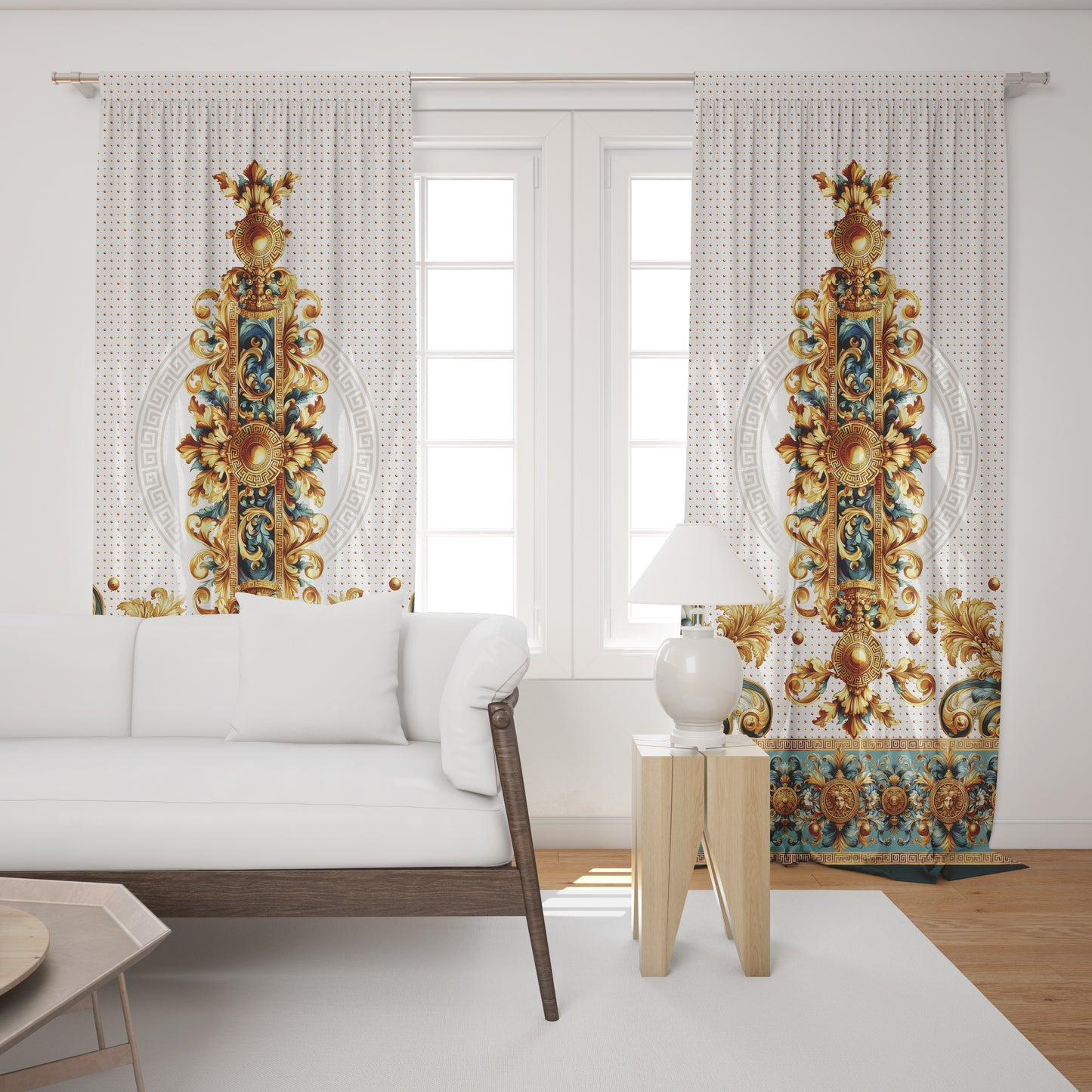 Cortinas SET 2 PIEZAS "Jili" • 20% | 50% | 80% de apagón • conjunto romántico de diseño marino