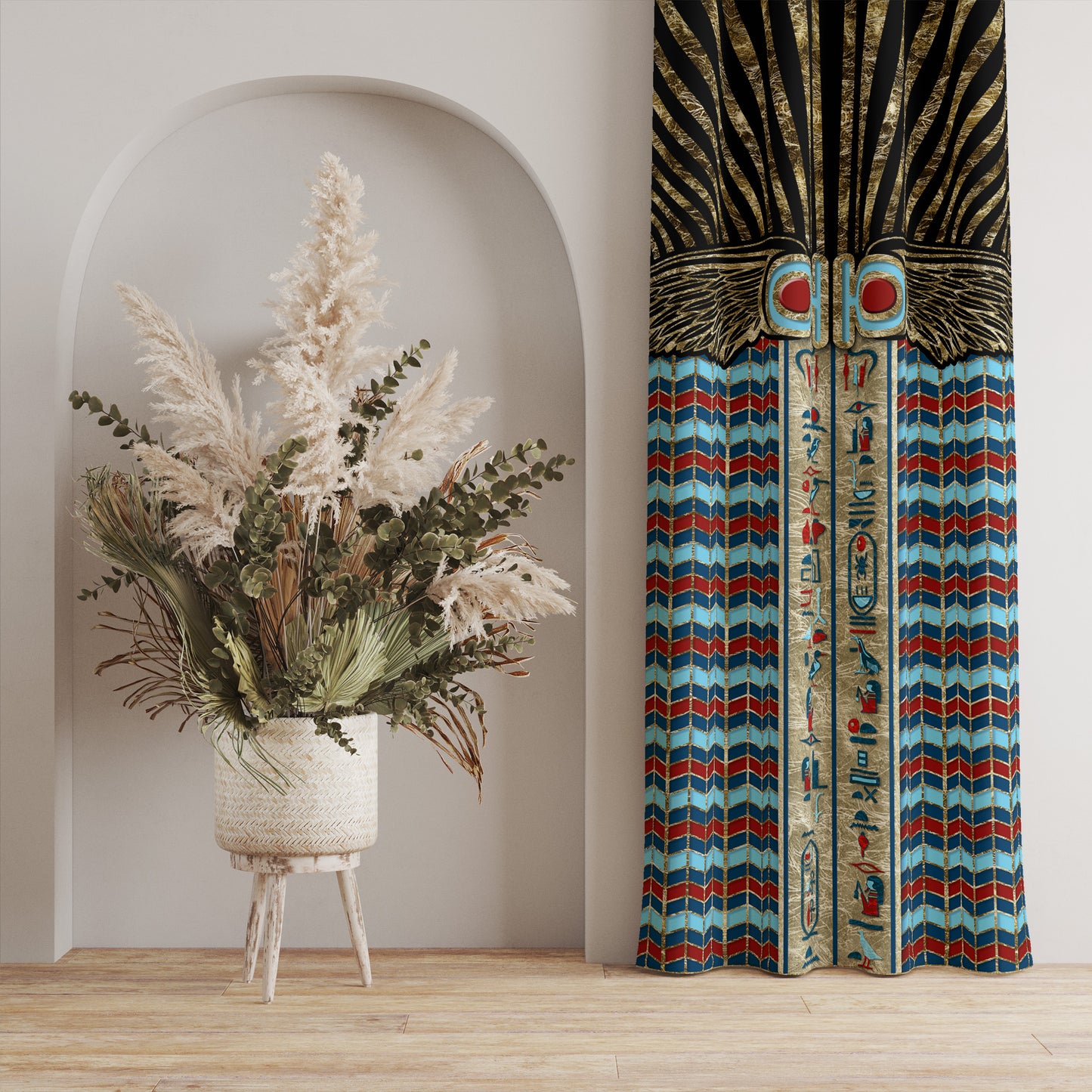 Curtains 2 PCS SET "Tutankhamun" • 20% | 50% | 80% blackout • Egyptian luxury design set