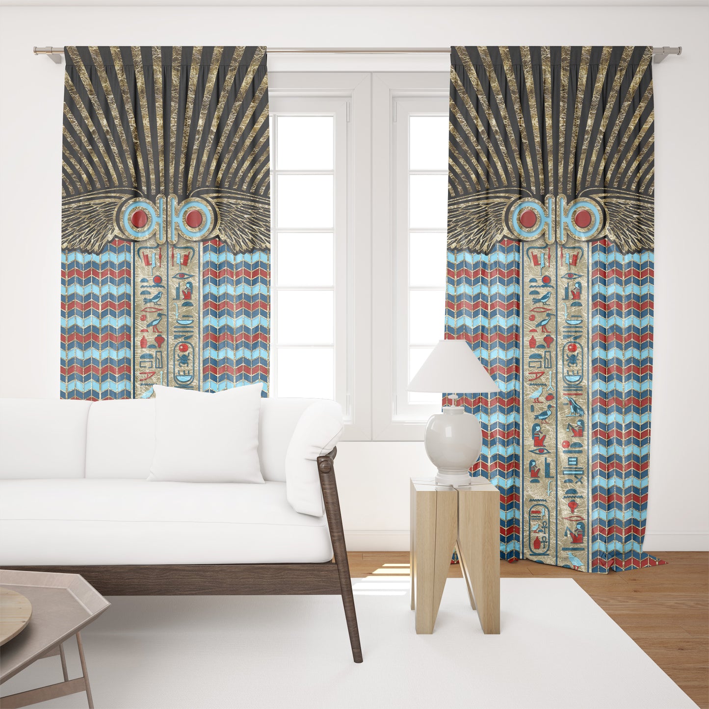 Curtains 2 PCS SET "Tutankhamun" • 20% | 50% | 80% blackout • Egyptian luxury design set