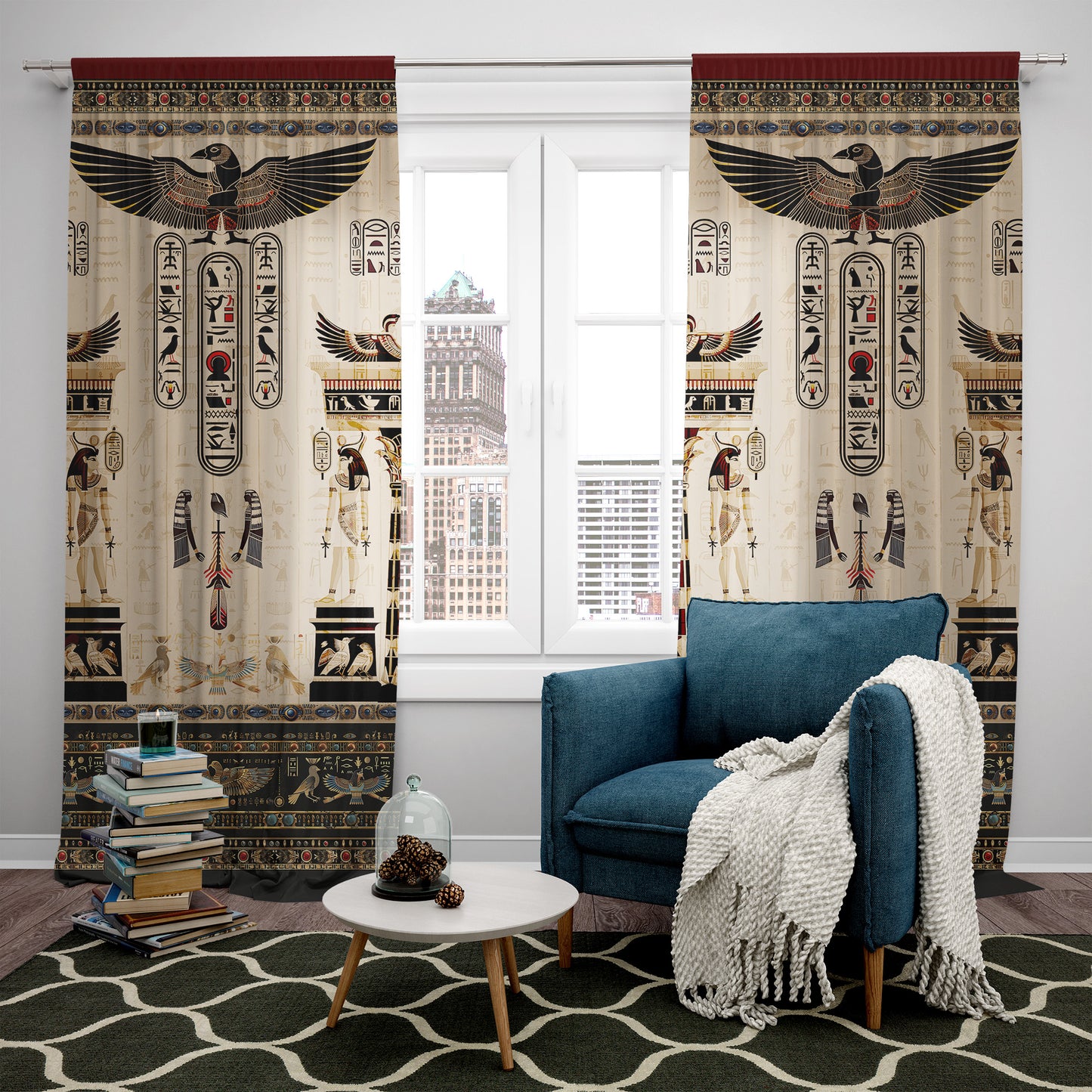 Cortinas SET 2 PIEZAS "Jili" • 20% | 50% | 80% de apagón • conjunto romántico de diseño marino
