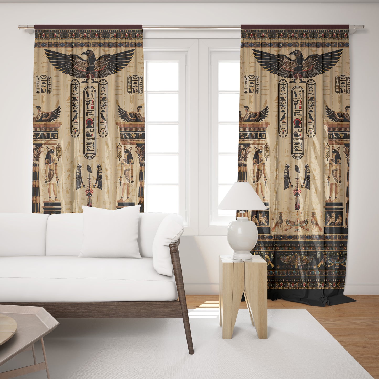 Cortinas SET 2 PIEZAS "Jili" • 20% | 50% | 80% de apagón • conjunto romántico de diseño marino