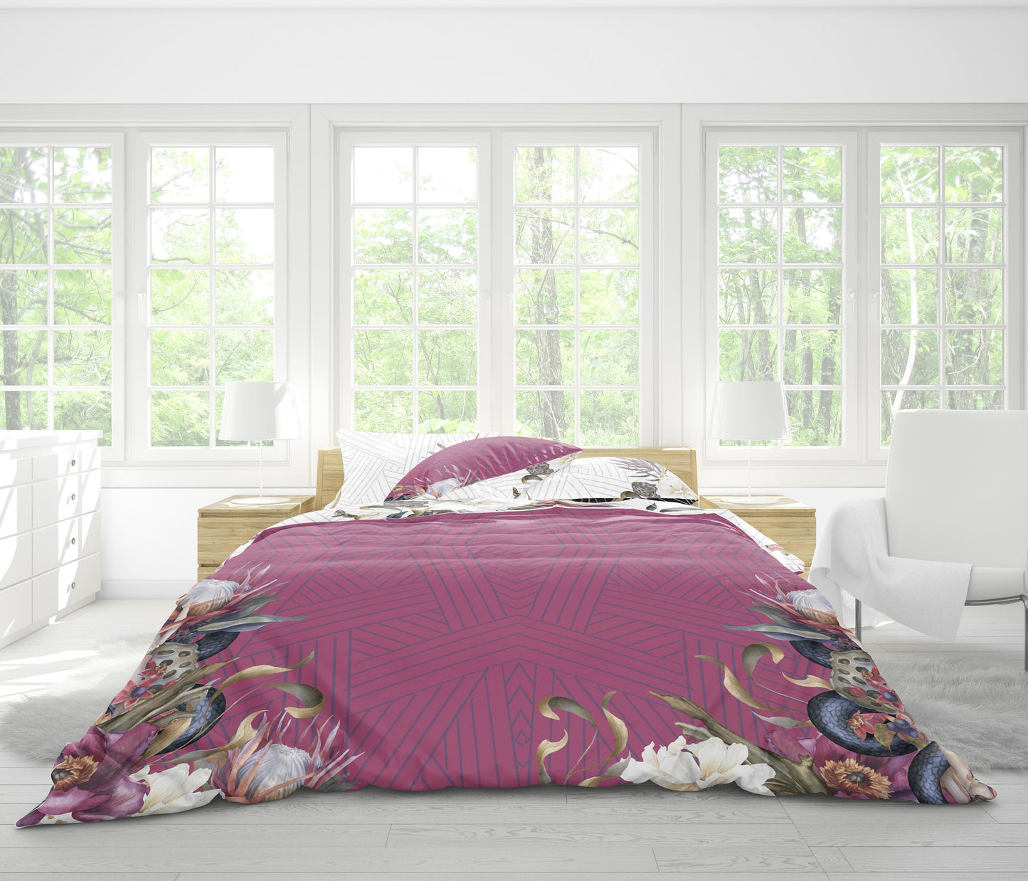 Juego de cama de diseño gótico romántico • Diseño REVERSIBLE • Funda nórdica personalizada • Juego de funda nórdica y fundas de almohada • Doble Full Queen King