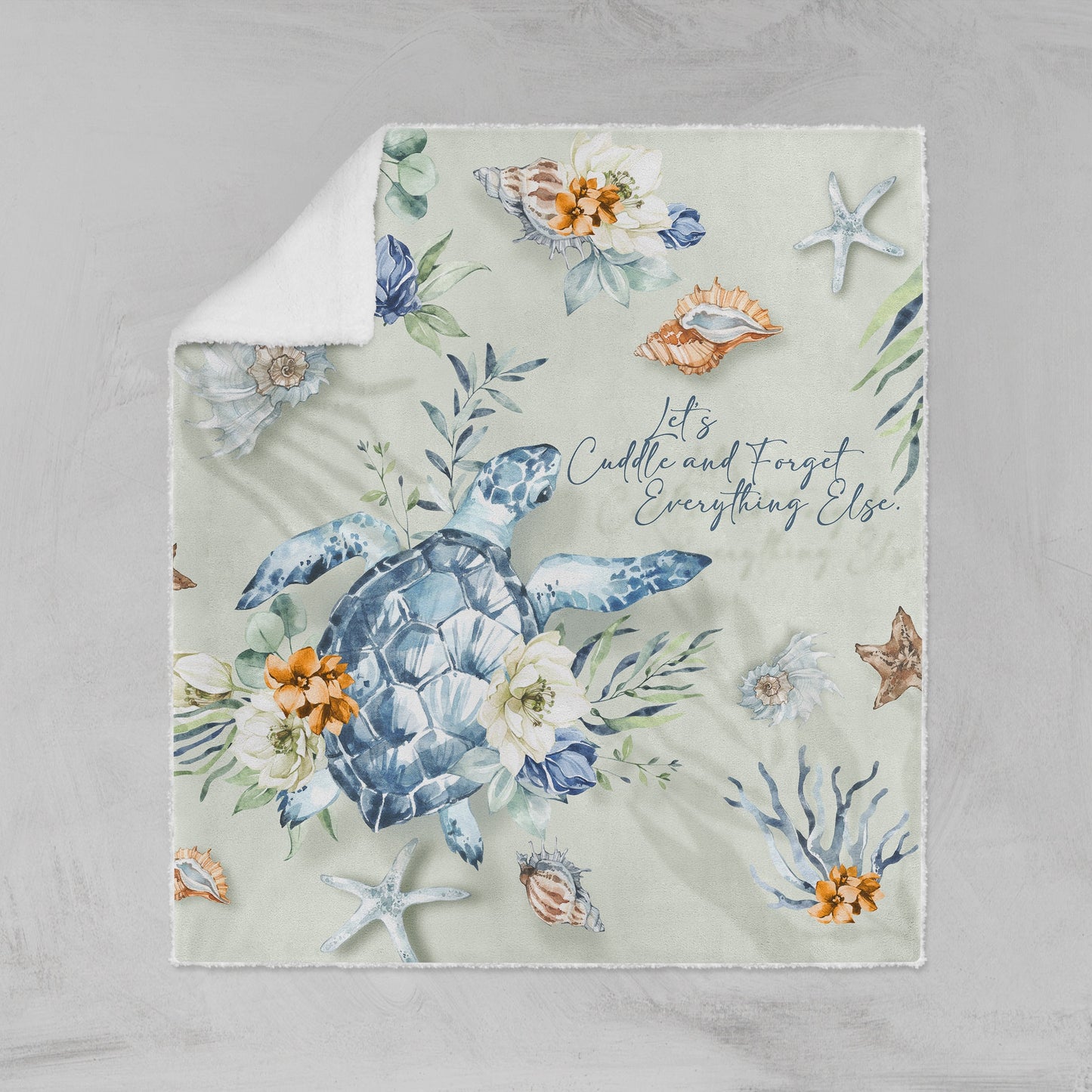 SEA watercolour design Flannel Blanket Creative Pattern Design • Bedding • Bedspread • Blankets • Kids • Boys • Girls • Soft • Decor • Gift