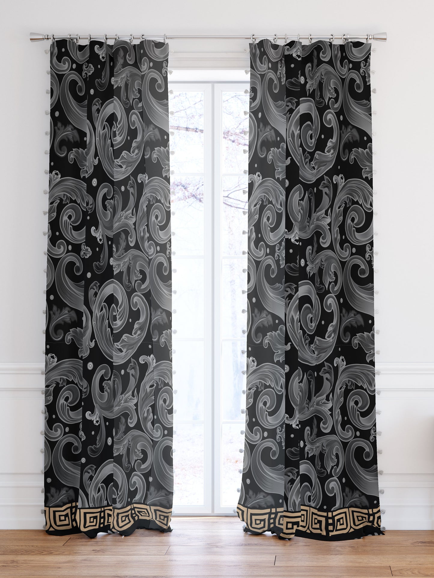 Curtains 2 PCS SET baroque style romantic design • room curtains • blackout • home decor
