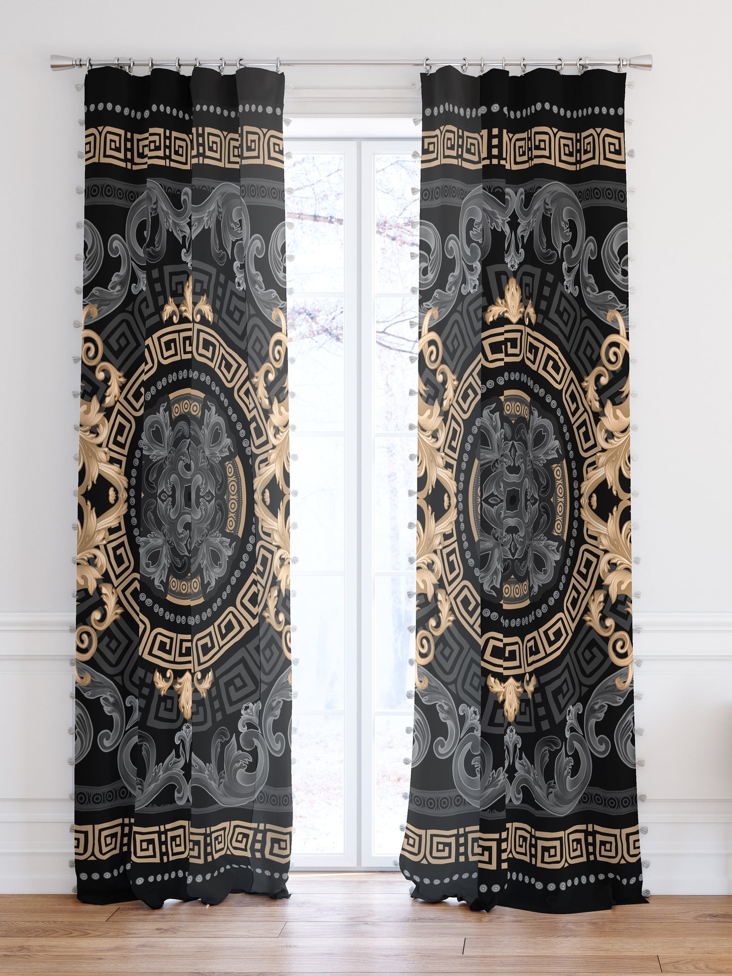 Curtains 2 PCS SET baroque style romantic design • room curtains • blackout • home decor