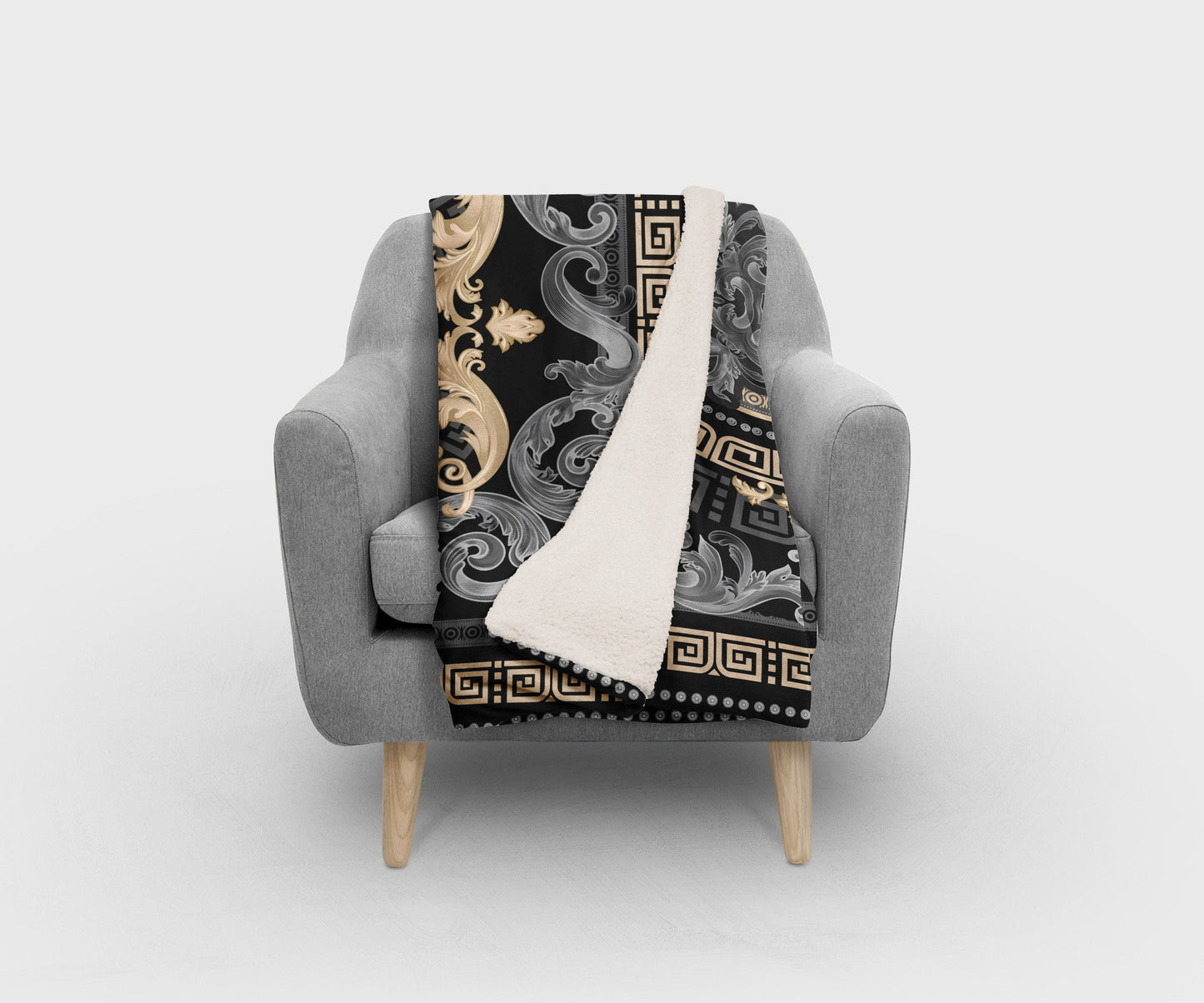 Flannel Blanket "Chocolate" • Romantic baroque design • Bedding • Bedspread • Blankets • Kids • Boys • Girls • Soft • Room • Decor • Gift