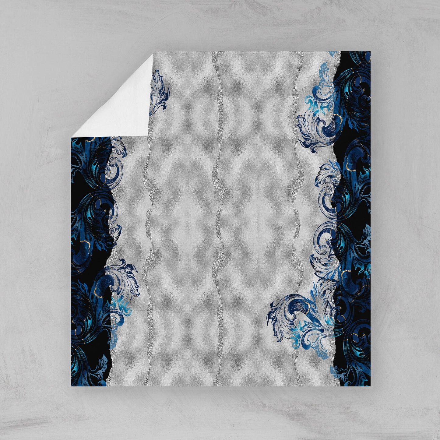 Juego de cama con diseño gótico de calavera en azul plateado • Diseño reversible • Ropa de cama personalizada • Juego de funda nórdica con fundas de almohada • Full Queen King