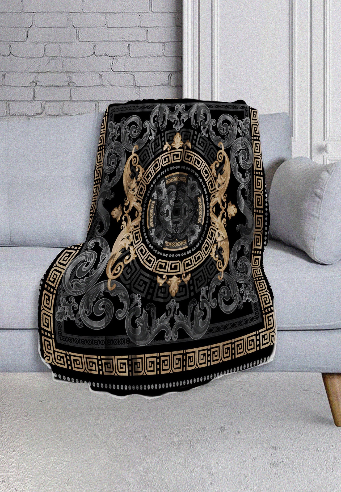 Flannel Blanket "Chocolate" • Romantic baroque design • Bedding • Bedspread • Blankets • Kids • Boys • Girls • Soft • Room • Decor • Gift