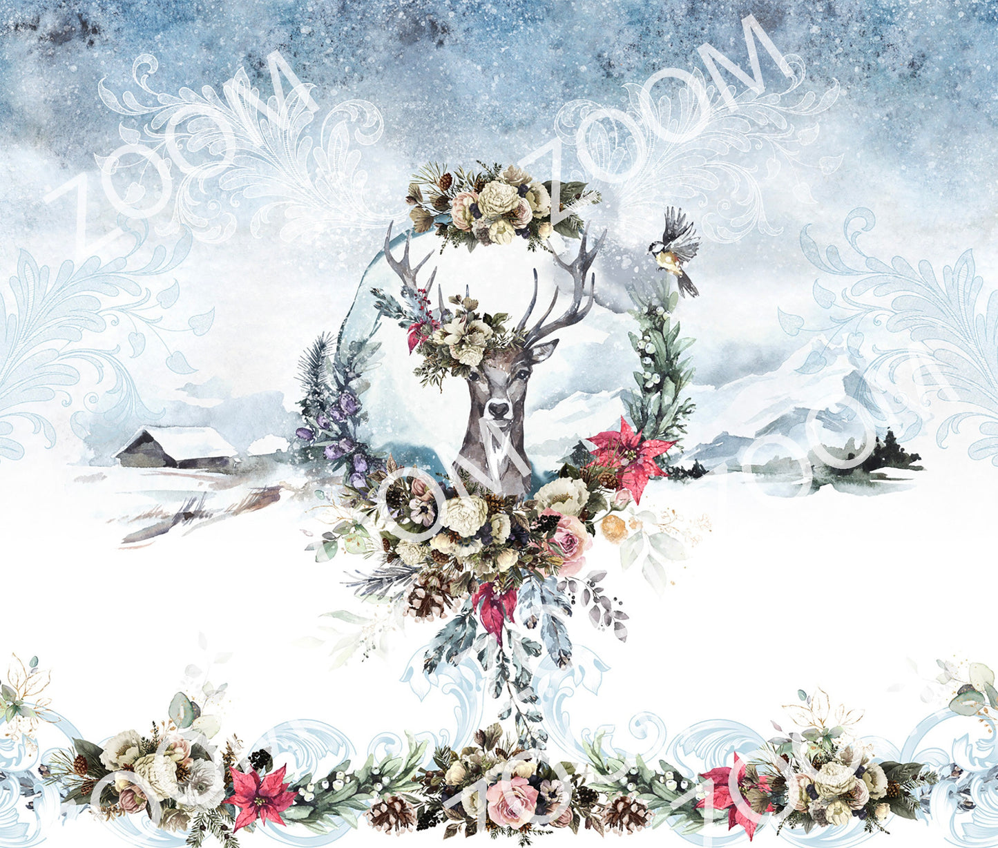 Magic Christmas design with deer Personalised Thin quilt • bedspread • blanket for your bedroom decoration