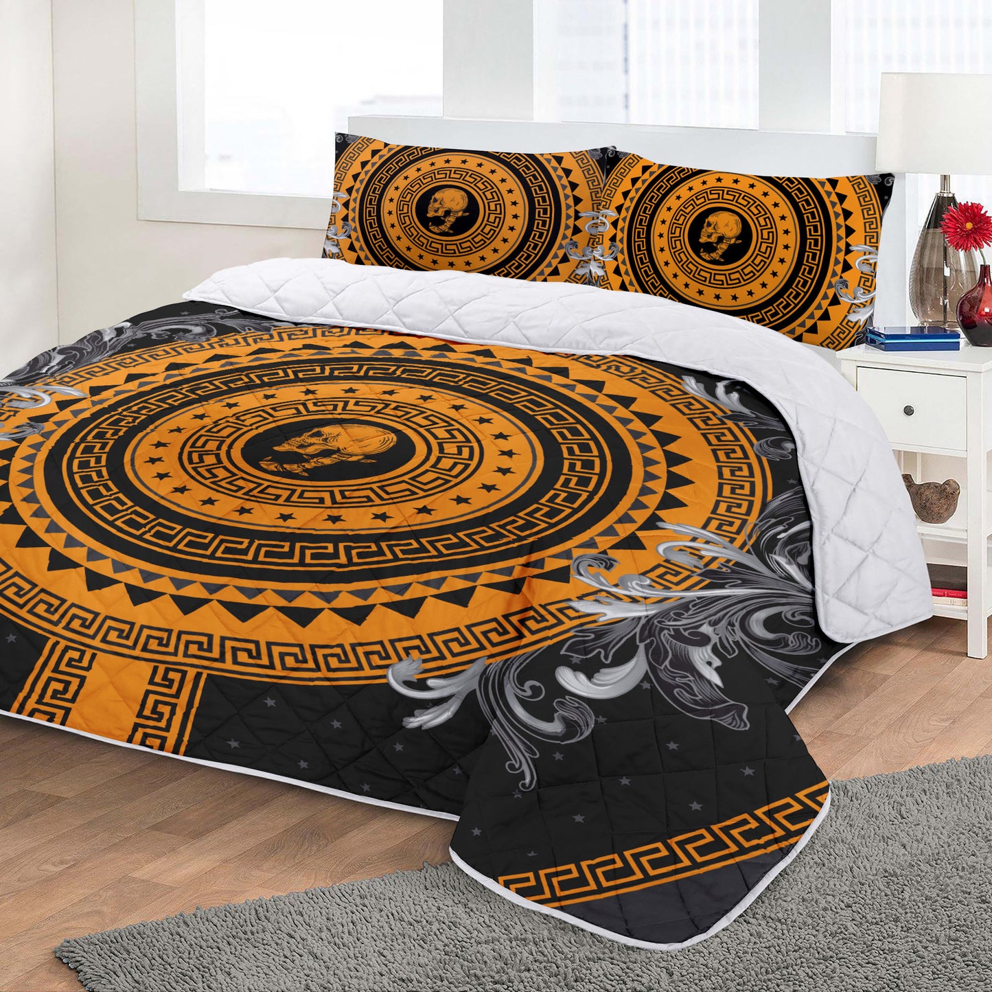 Baroque Skull Tiger Gothic Eccentric Personalised designs Blanket Bedspread Thin quilt • bedspread • blanket for your bedroom decoration