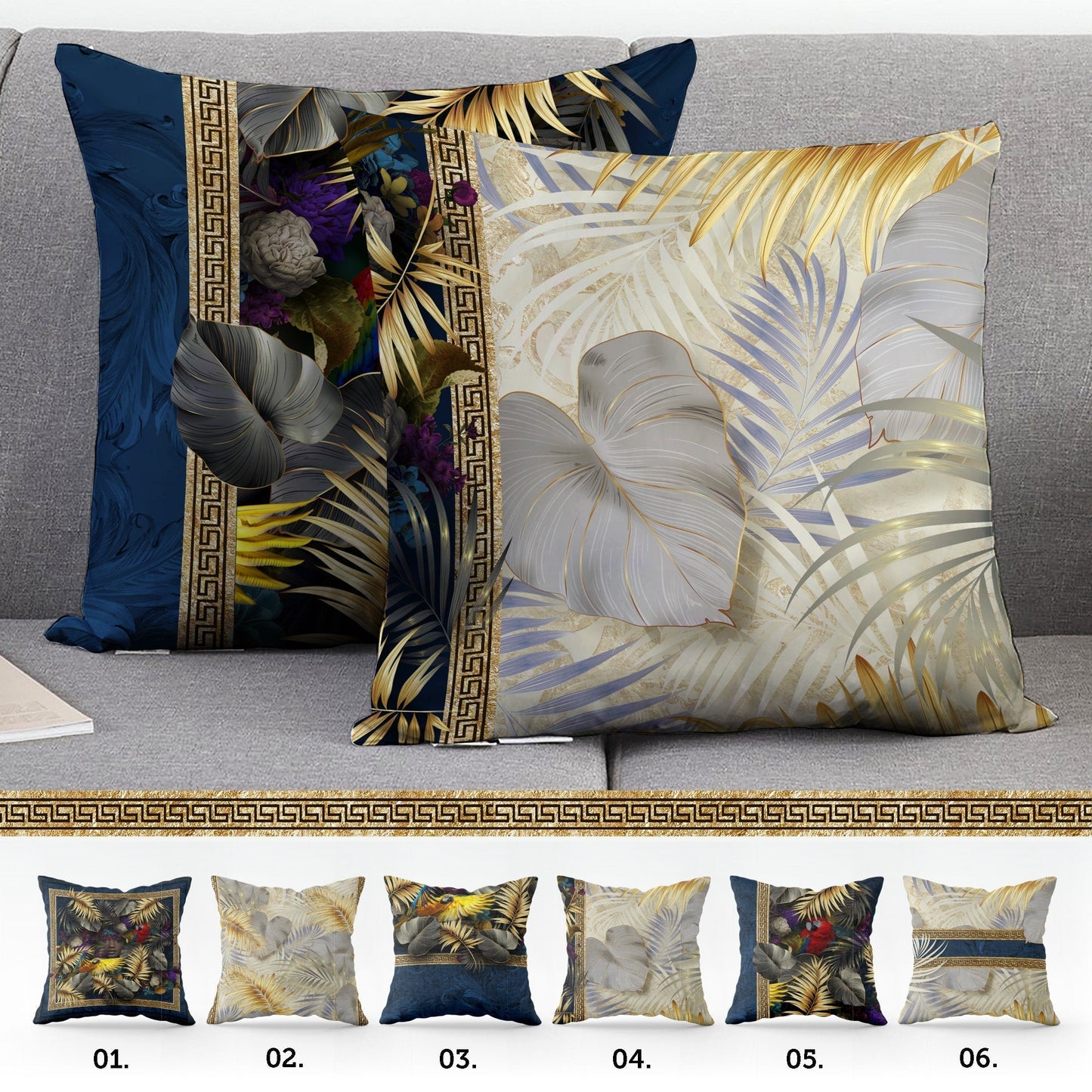 "Africa" cushion covers set • Art Gift • exclusive tropical palm tree night design pillow covers • different sizes