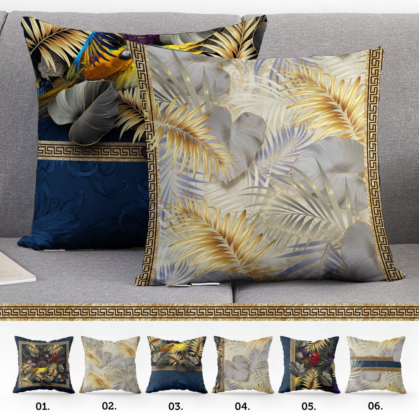 "Africa" cushion covers set • Art Gift • exclusive tropical palm tree night design pillow covers • different sizes