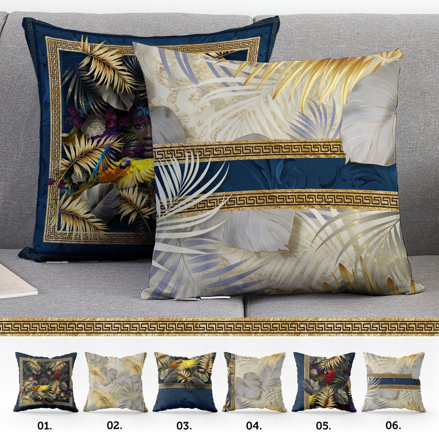 "Africa" cushion covers set • Art Gift • exclusive tropical palm tree night design pillow covers • different sizes