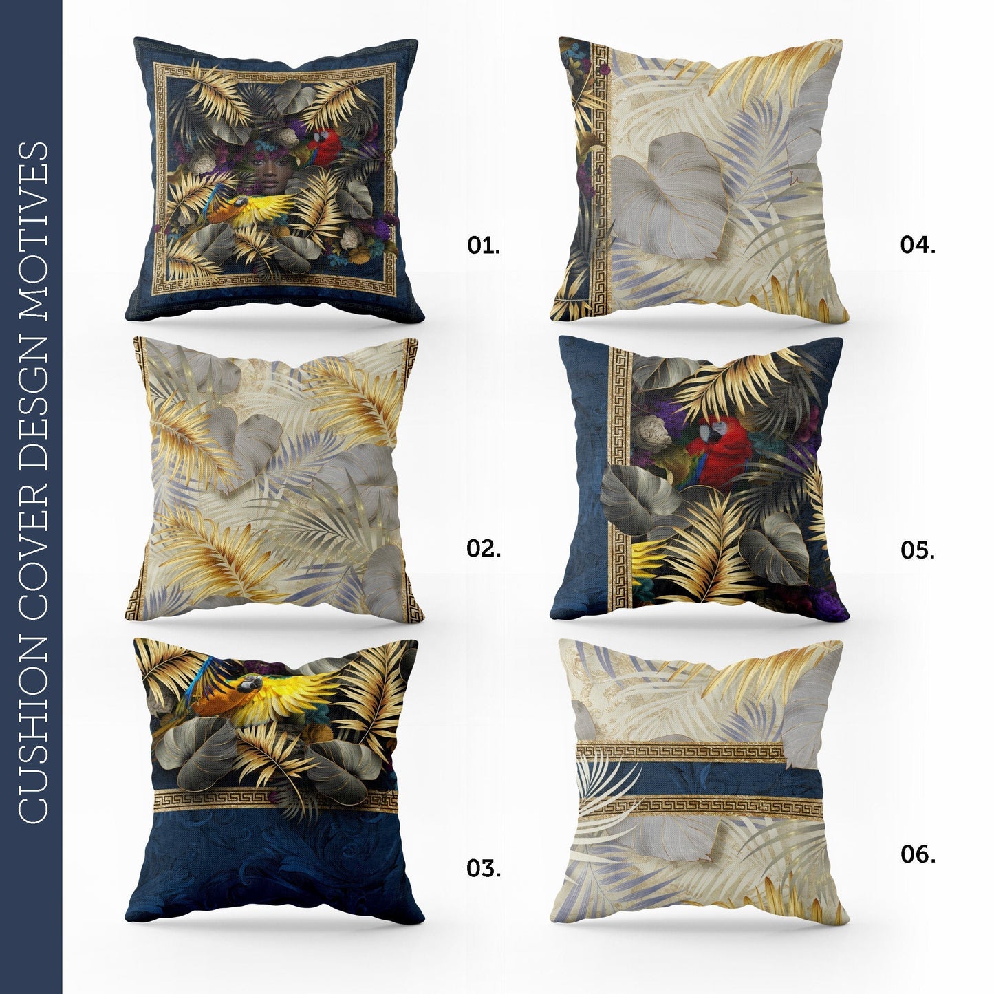 "Africa" cushion covers set • Art Gift • exclusive tropical palm tree night design pillow covers • different sizes