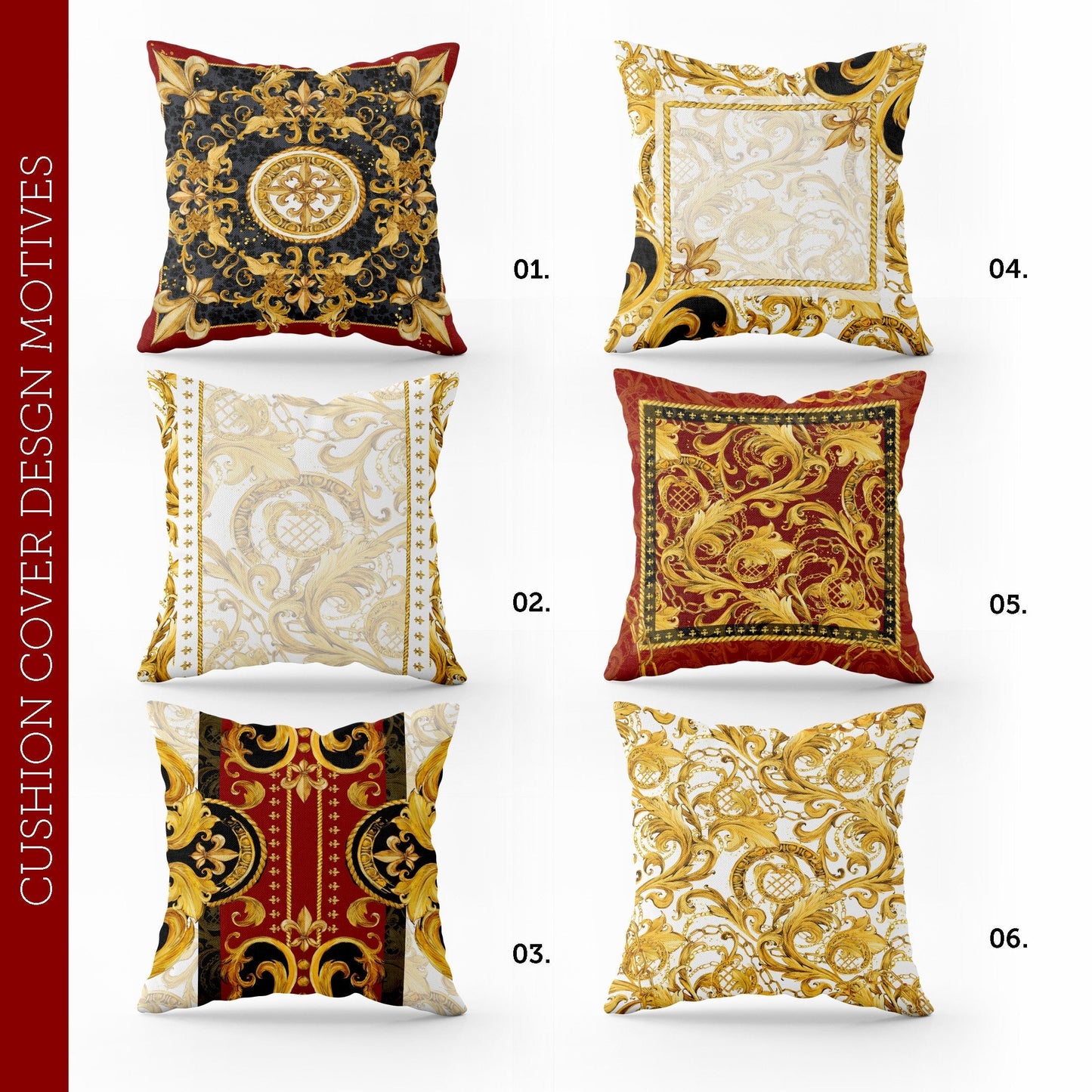 "Sofia" cushion covers set • Art Gift • exclusive baroque retro design pillow covers • different sizes