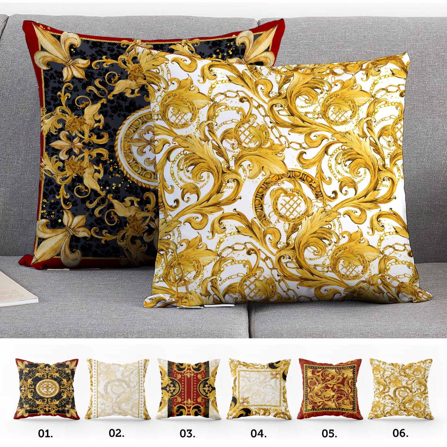 "Sofia" cushion covers set • Art Gift • exclusive baroque retro design pillow covers • different sizes
