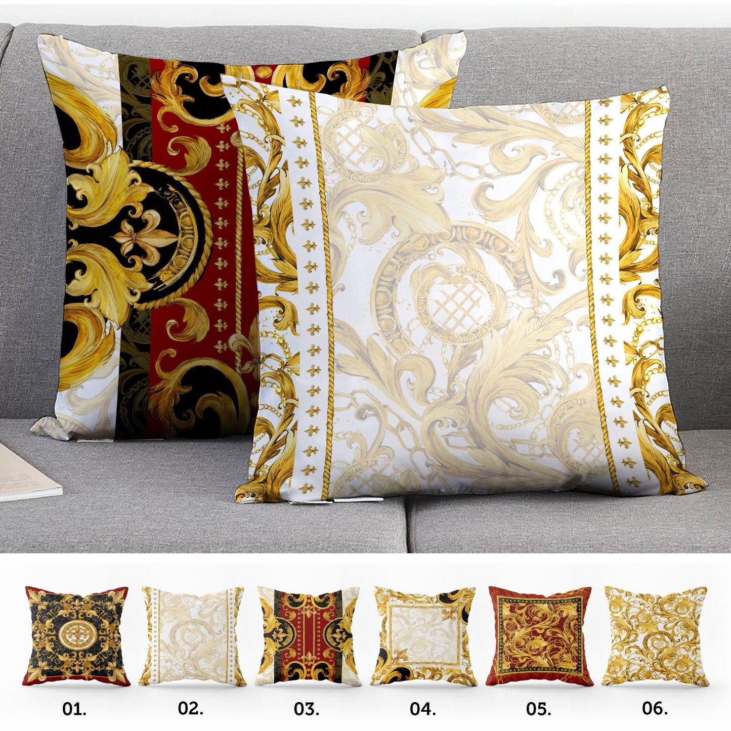 "Sofia" cushion covers set • Art Gift • exclusive baroque retro design pillow covers • different sizes