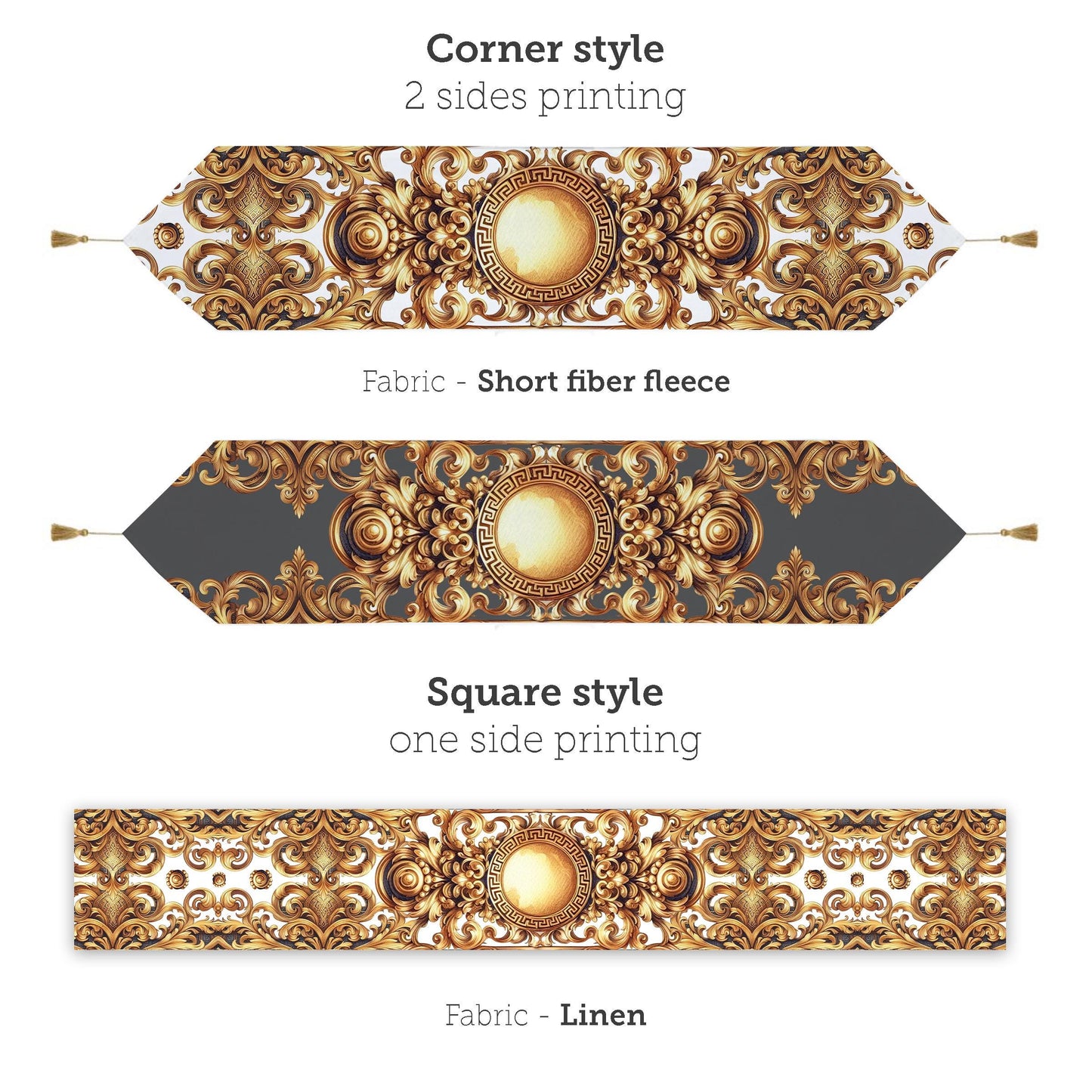 Table runner Baroque Exclusive customized style design "LUISA" • Your logo