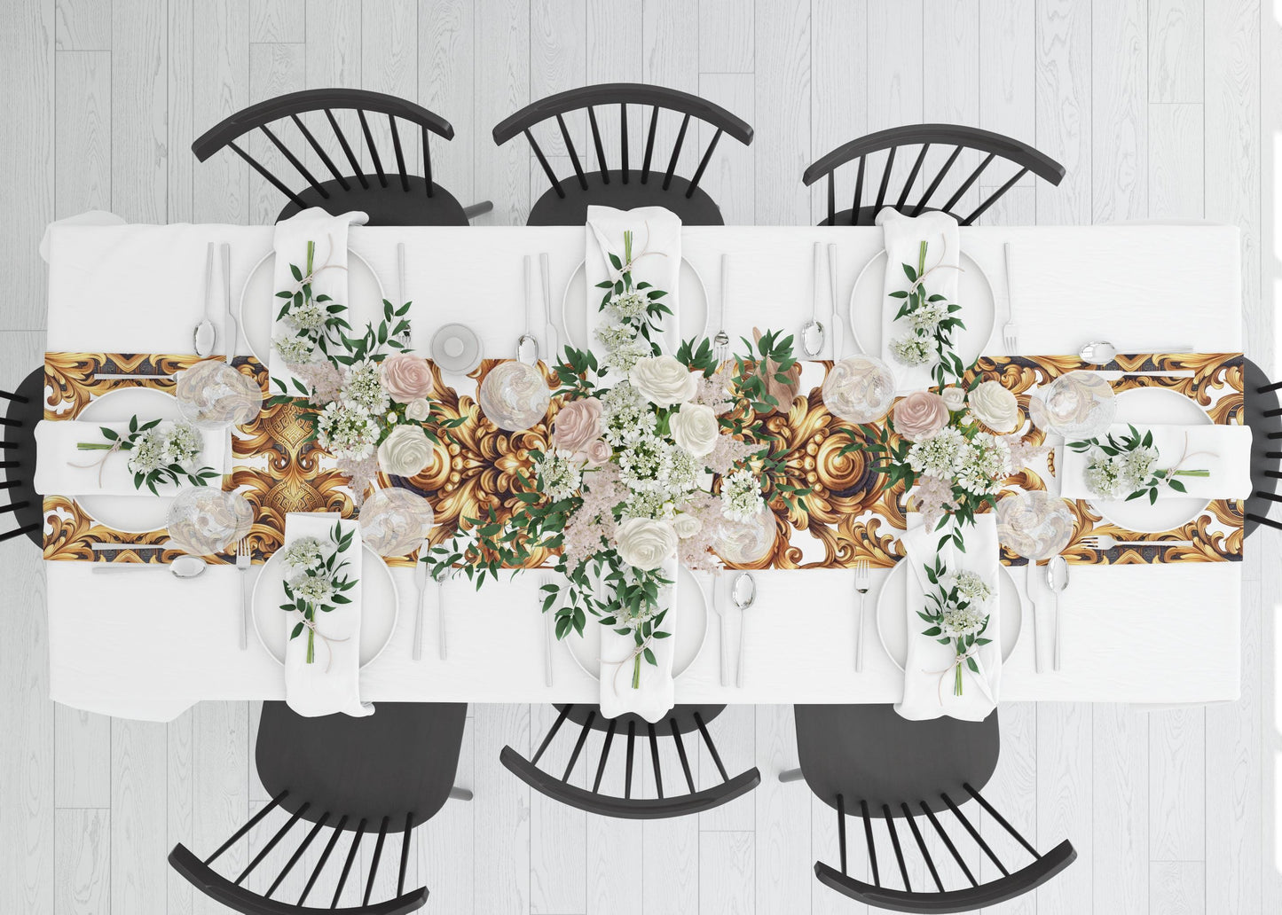 Table runner Baroque Exclusive customized style design "LUISA" • Your logo