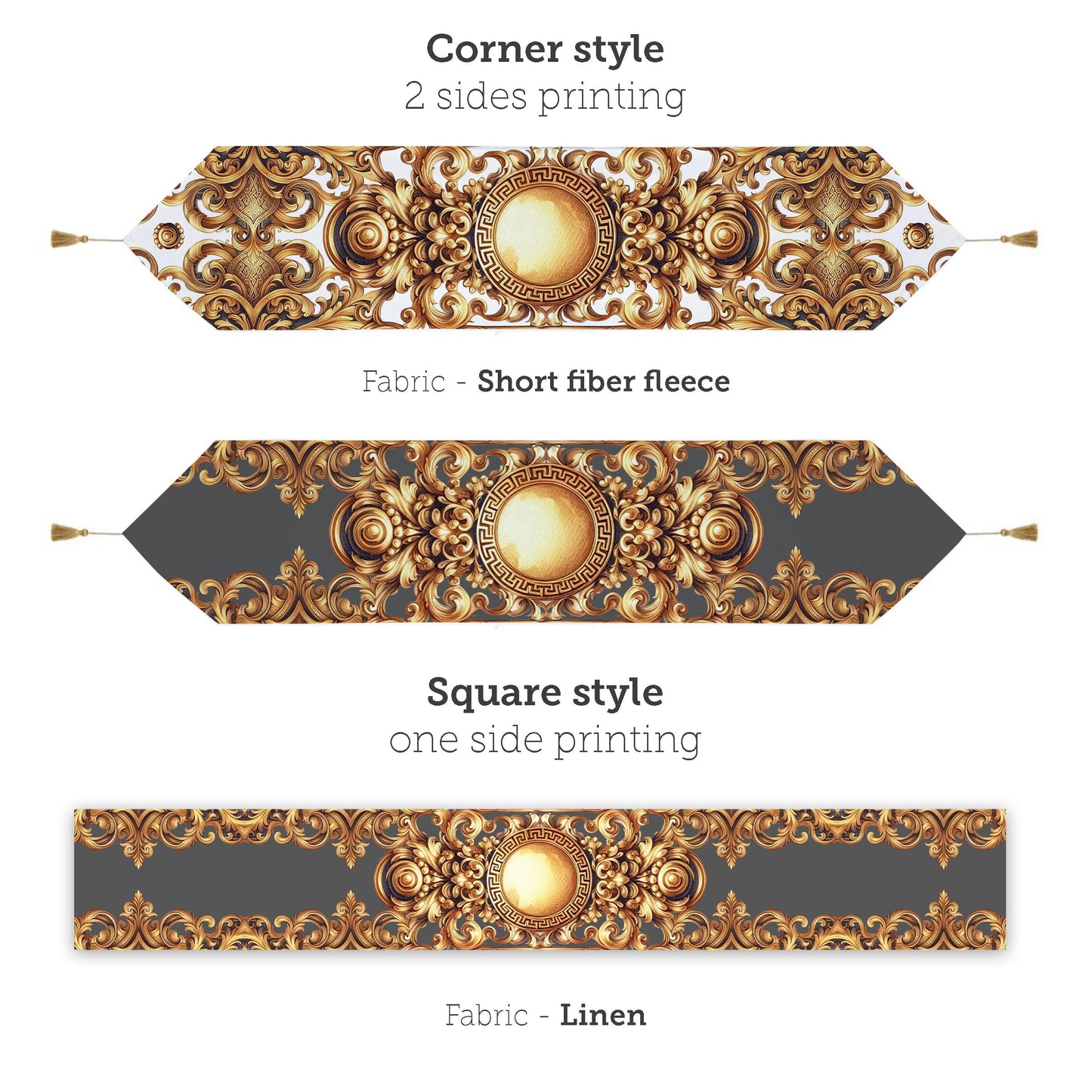 Table runner Baroque Exclusive customized style design "LUISA" • Your logo