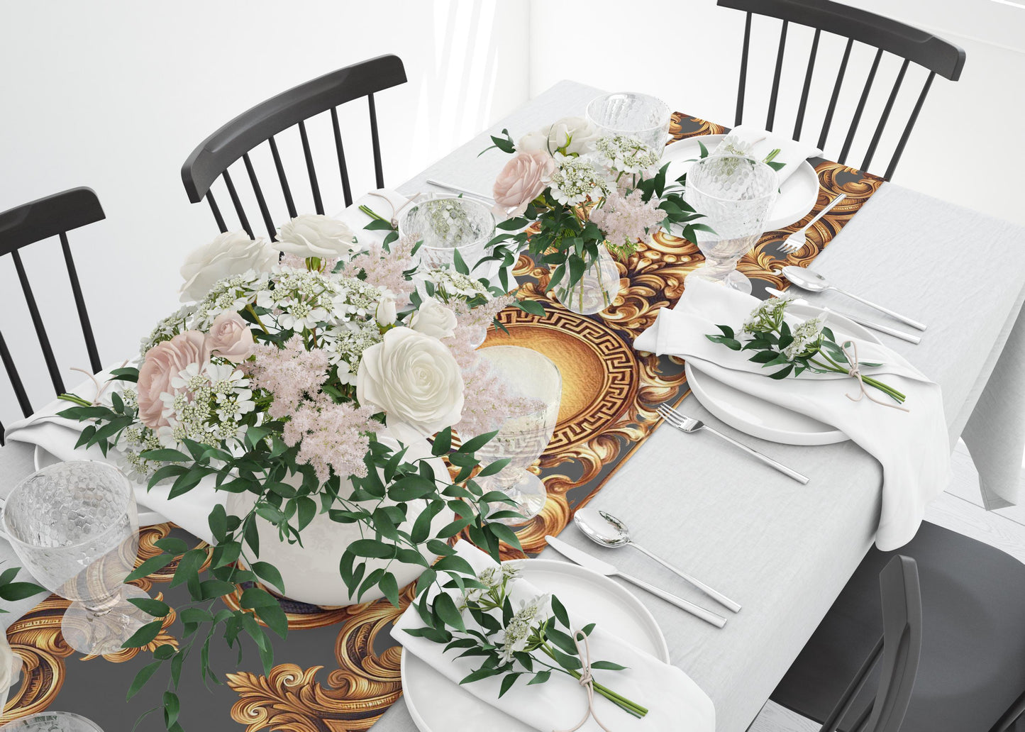 Table runner Baroque Exclusive customized style design "LUISA" • Your logo