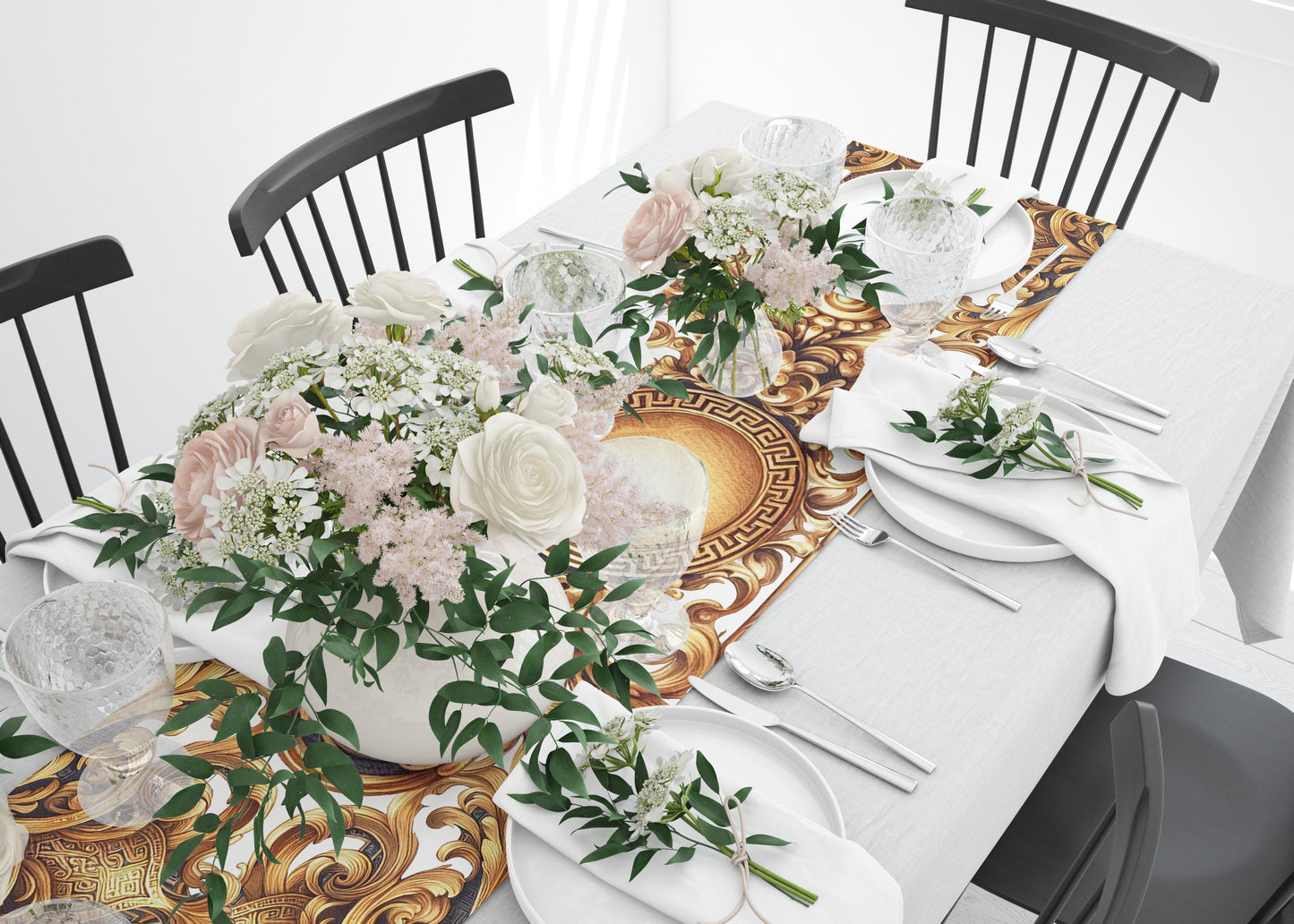 Table runner Baroque Exclusive customized style design "LUISA" • Your logo