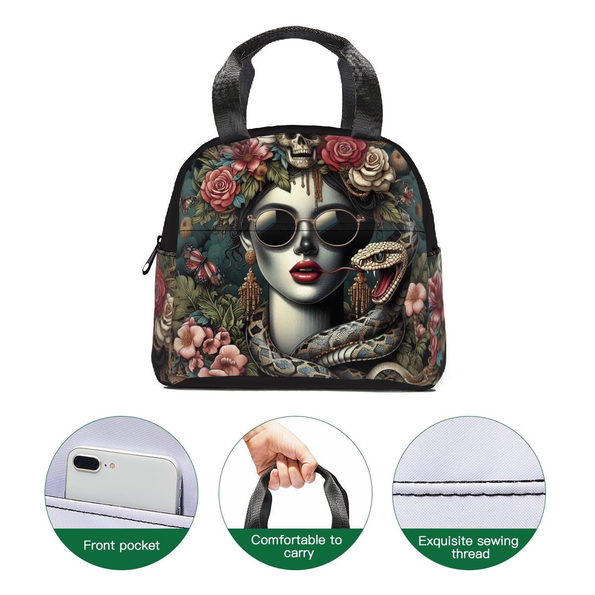 Custom Makeup Bag Lunch Bag Personalized Tote Bag Mystery Bag Whimsigoth Decor Dark Art Personalized Gifts